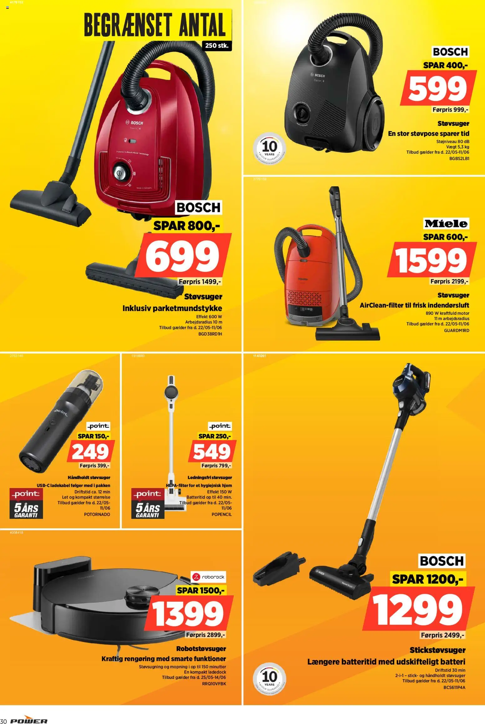 Power tilbudsavis – gyldig fra 05.06.2026 | Side: 30 | Produkter: Robotstøvsuger, PC, Støvsuger, Batteri