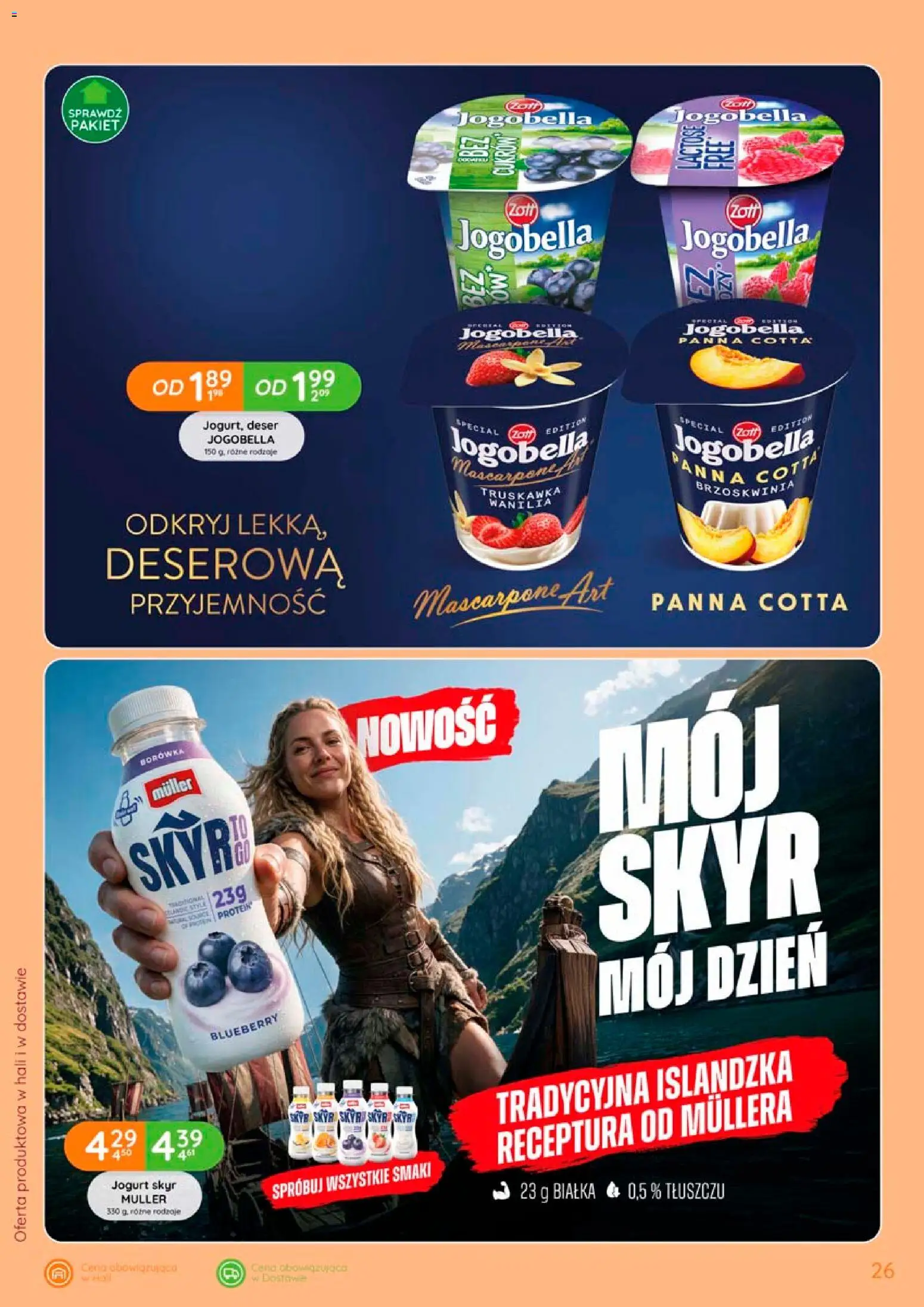 Eurocash gazetka od 17.09.2026 | Strona: 26 | Produkty: Brzoskwinia, Jogurt Skyr, Mascarpone, Skyr