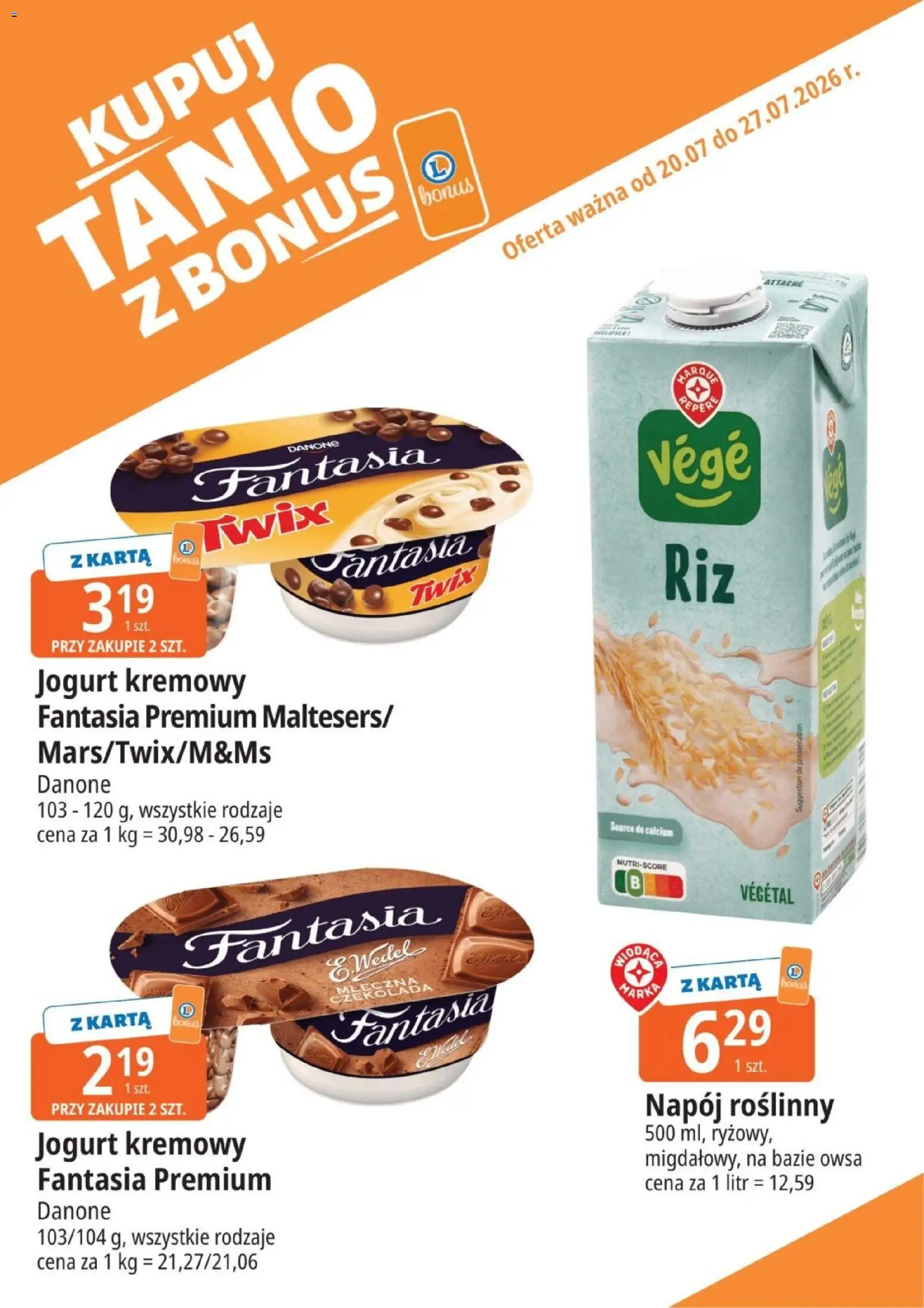 E.Leclerc gazetka - Kupony dodatkowe od 20.07.2026 | Strona: 10 | Produkty: Karta, Jogurt, Czekolada, Jogurt kremowy