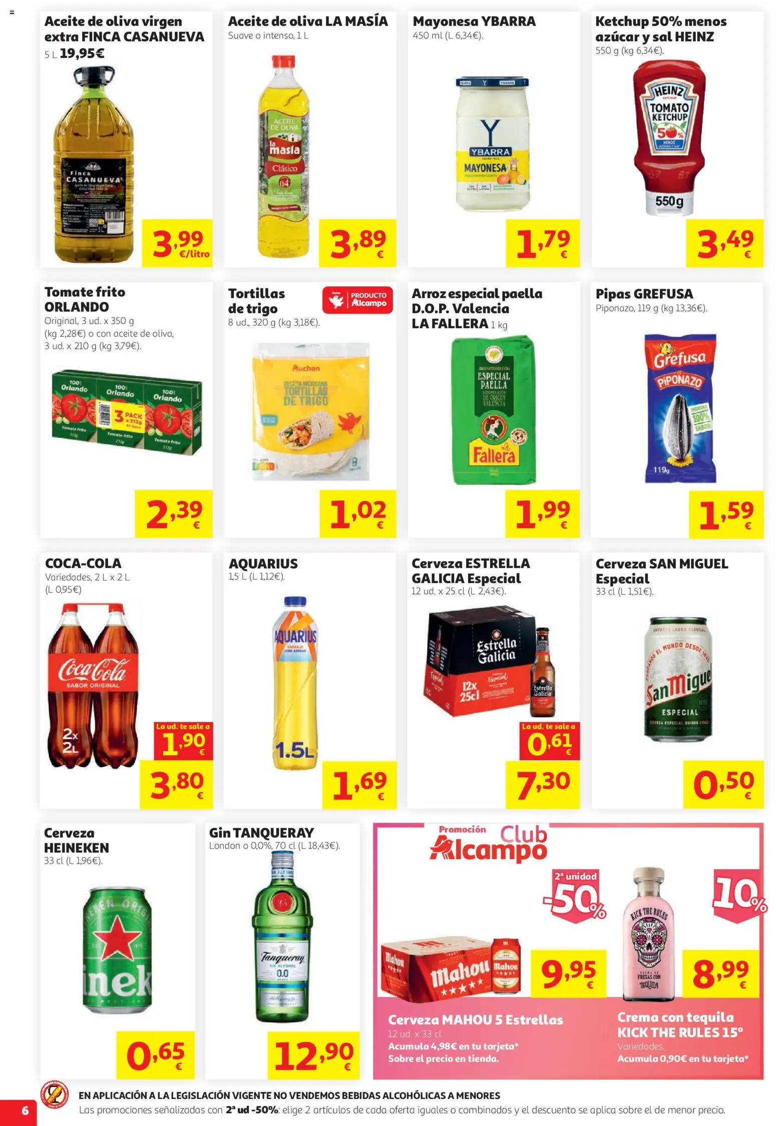 Alcampo folleto │ válido desde el 13/08/2026 | Página: 6 | Productos: Tortillas, Crema, Bebidas, Heineken