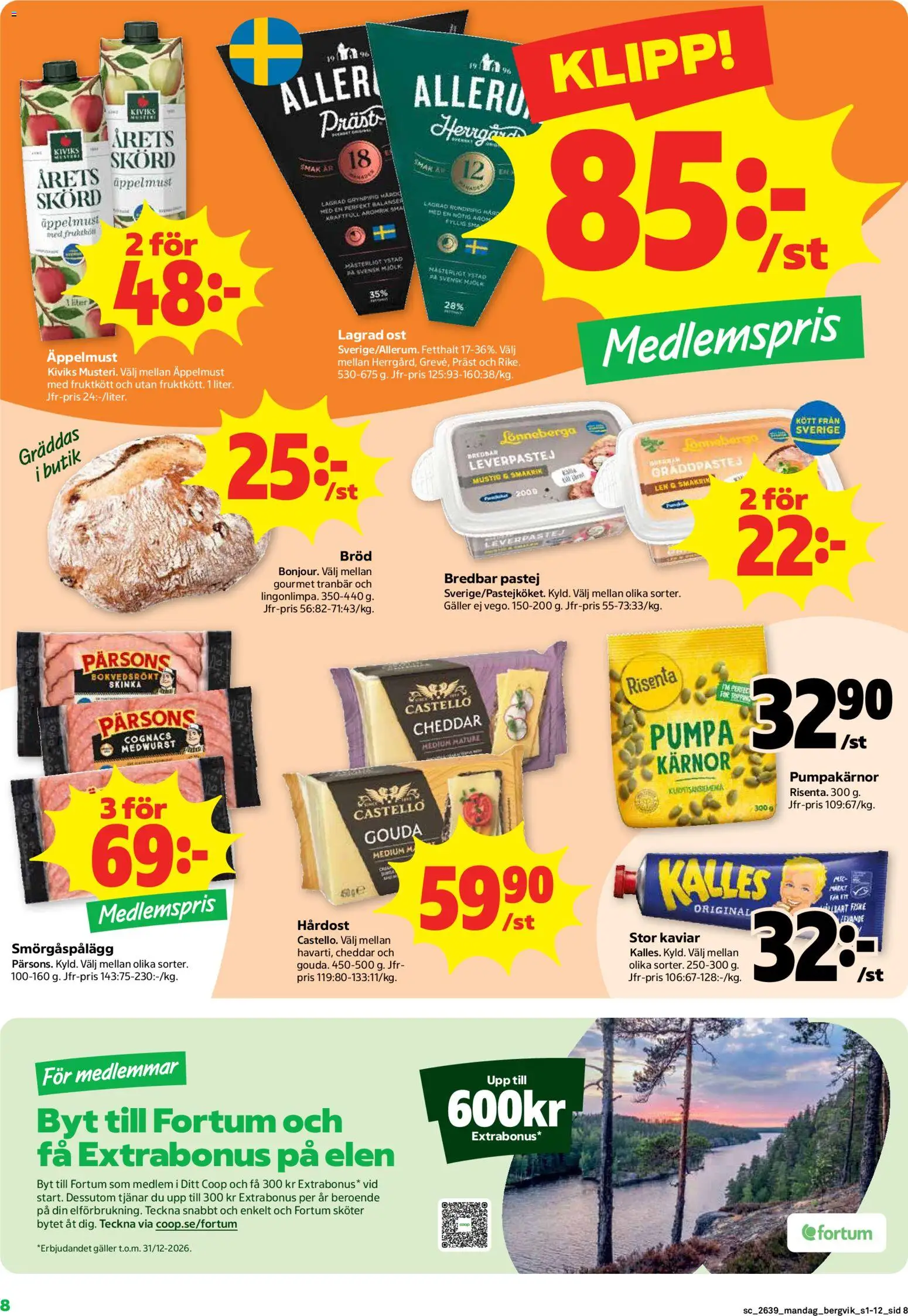 Stora Coop reklamblad aktuell från 21/09/2026 | Sida: 8 | Produkter: Hårdost, Tranbär, Cheddar, Smörgåspålägg