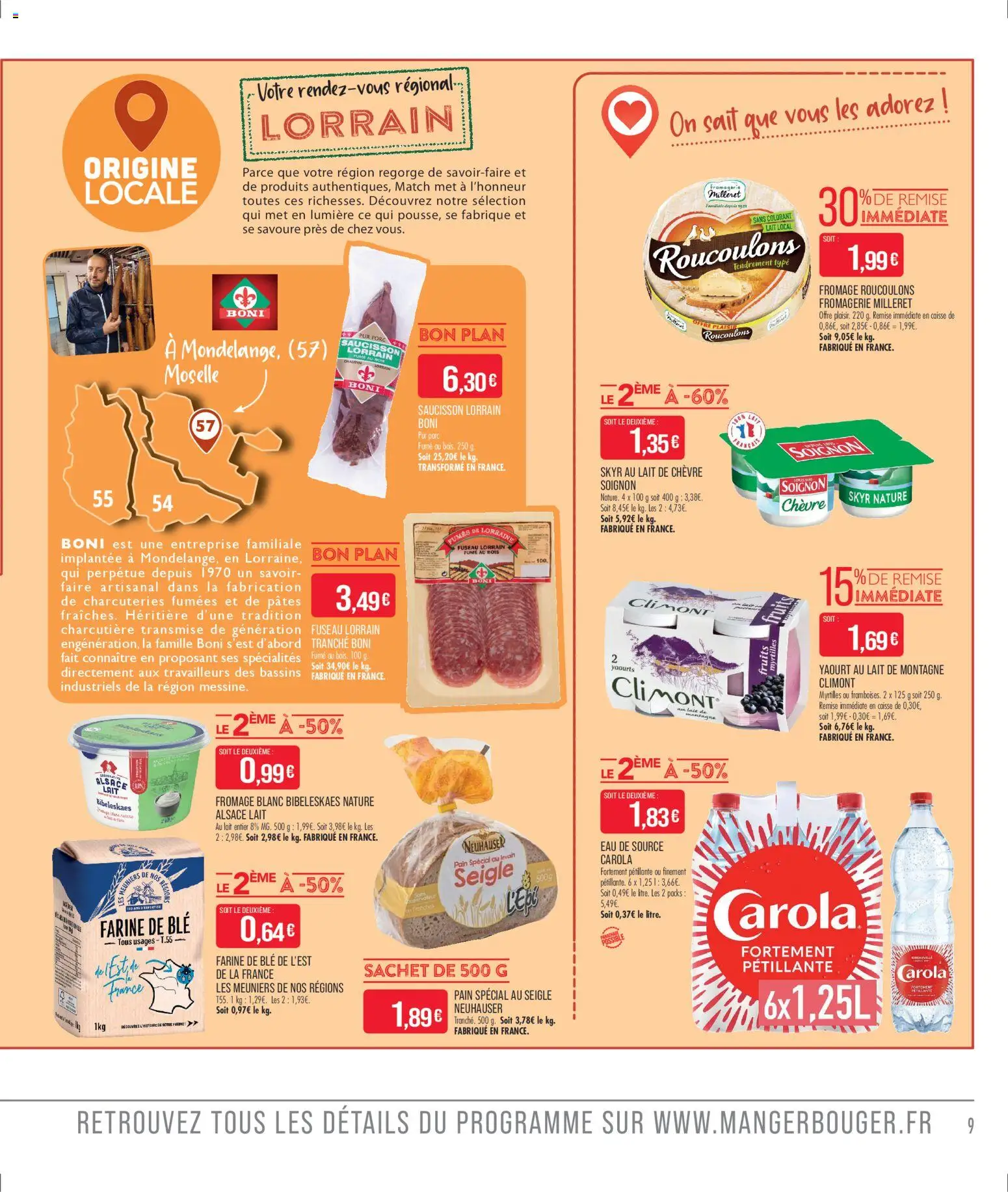 {H1} | Page: 9 | Produits: Saucisson, Lait, Fromage, Yaourt
