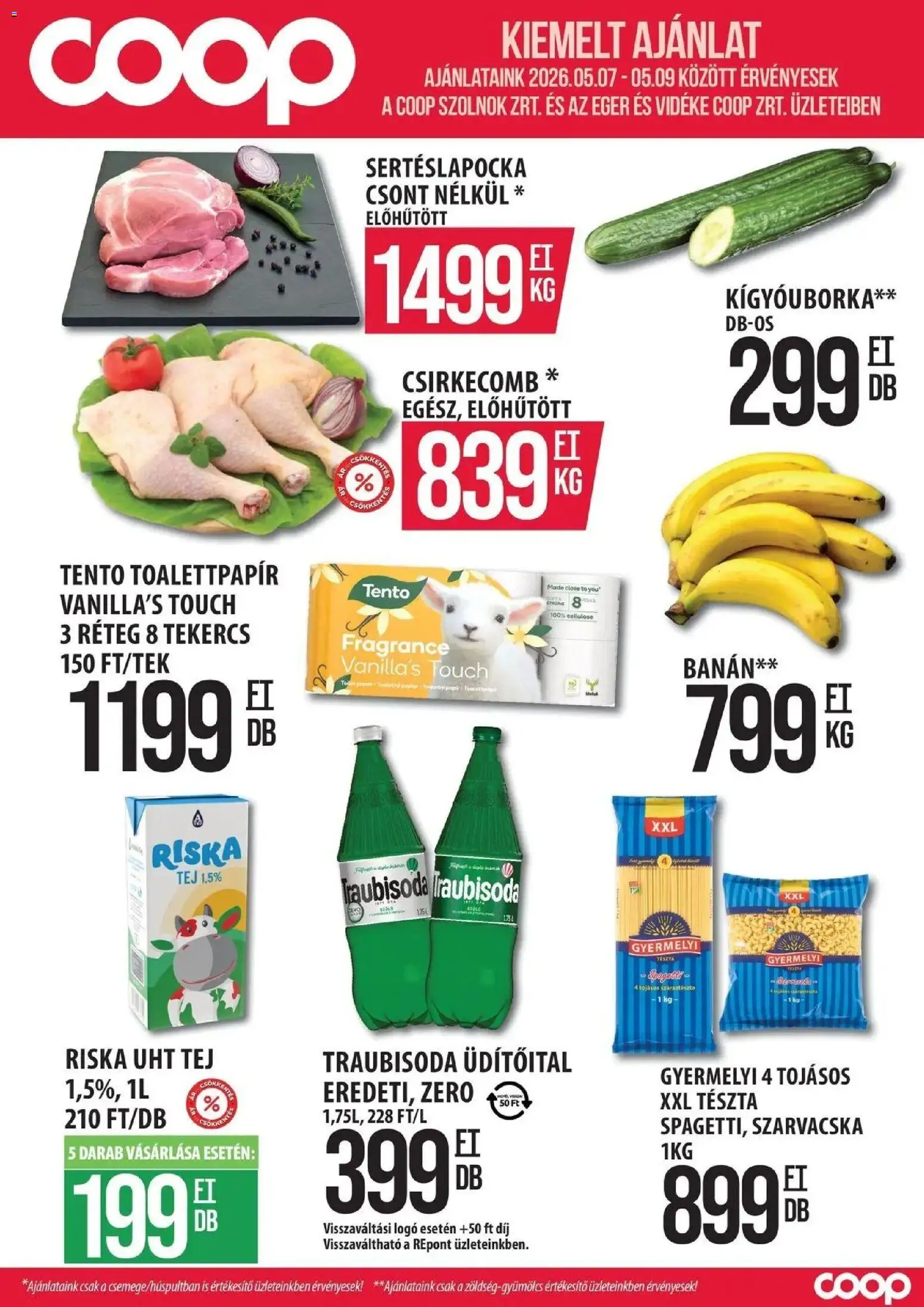 COOP Szolnok akciós ujság - amely érvényes a következő dátumtól: 07.05.2026 | Oldal: 1 | Termékek: Egér, Tej, Csirkecomb, Só