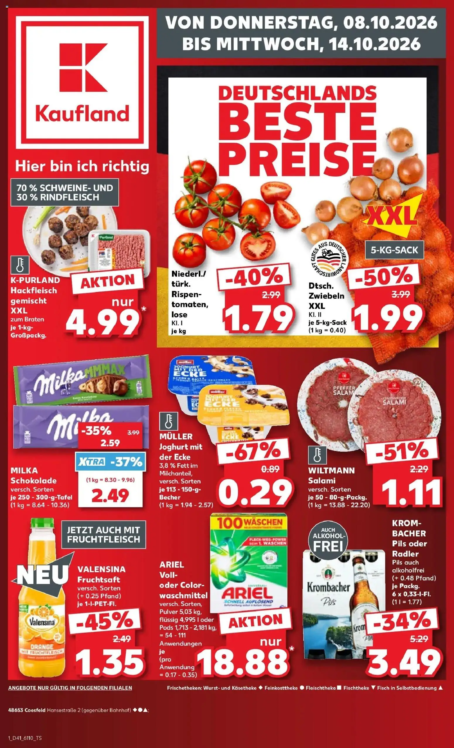 Prospekt Kaufland ab 05.10.2026 » Angebote Online zum Blättern | Seite: 11 | Produkte: Milka, Valensina, Alkohol, Wurst