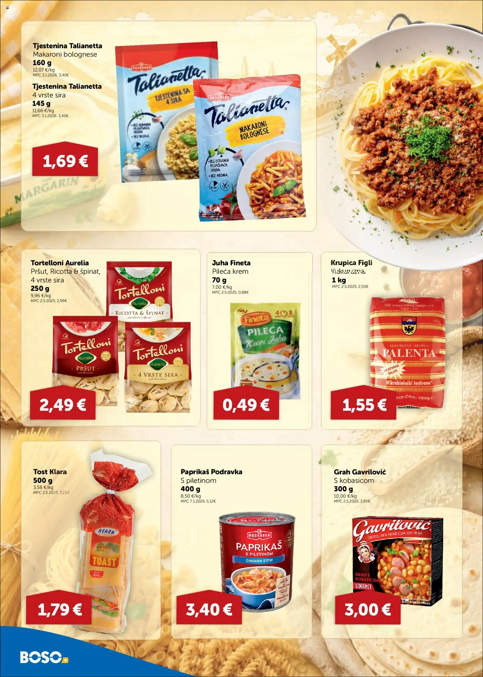 Boso katalog | vrijedi od 06.08.2026 | Stranica: 6 | Proizvodi: Pršut, Krupica, Tjestenina, Juha