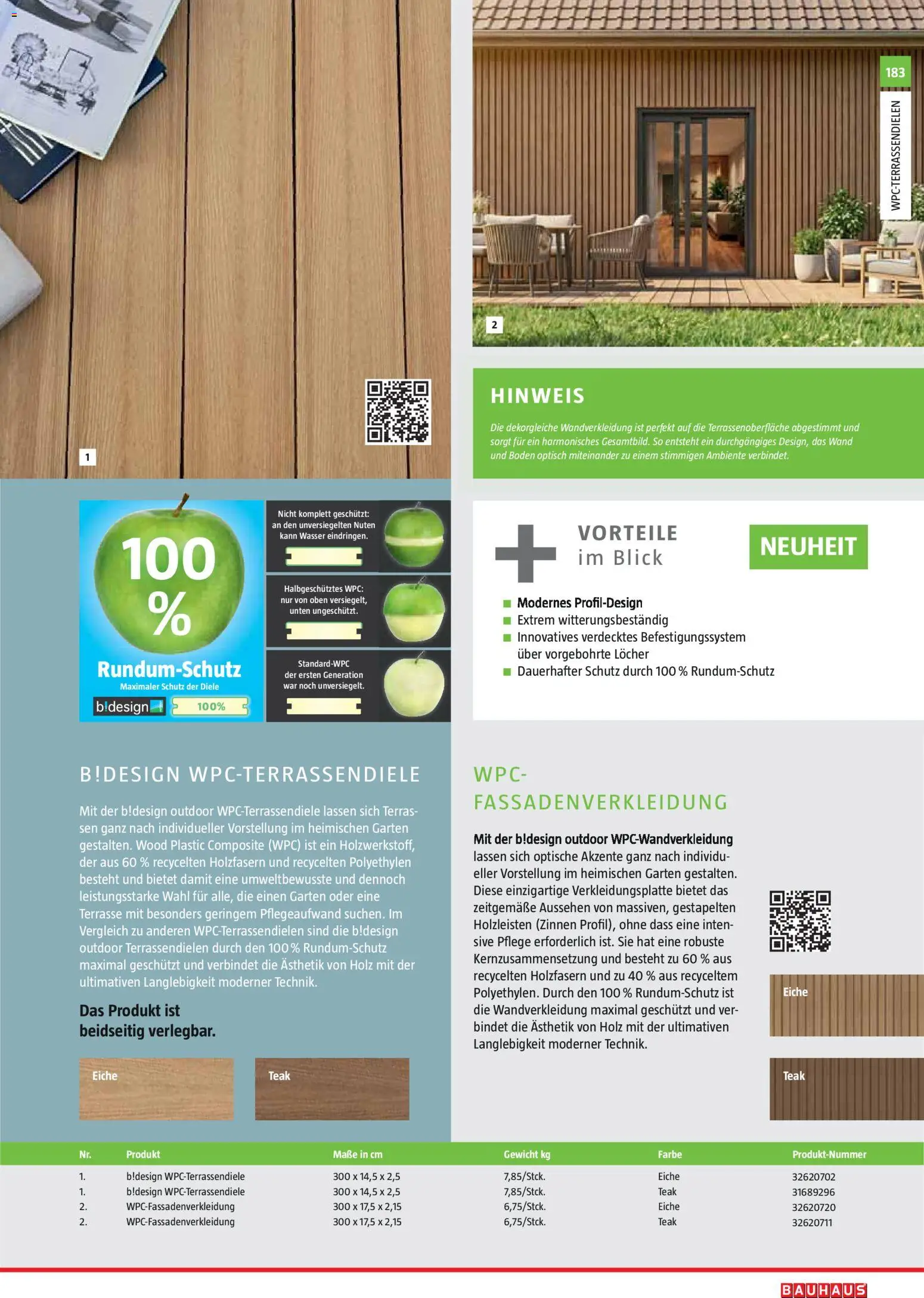 Bauhaus Gartenbaumaterialien 2026 – gültig ab 02.03.2026 | Seite: 183 | Produkte: Gewicht, Wasser