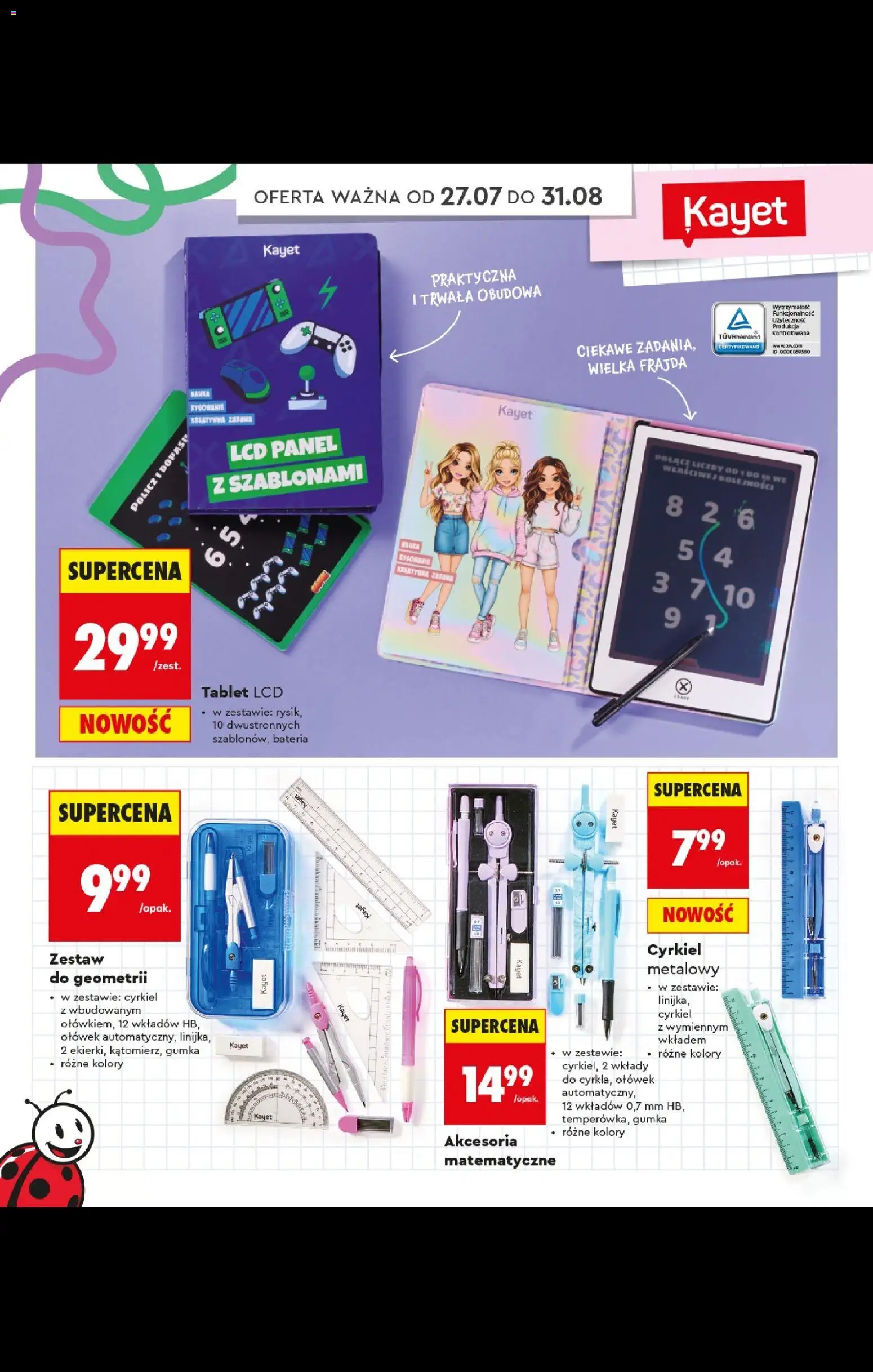 Biedronka gazetka - Do mojej szkoły idę od 20.07.2026 | Strona: 8 | Produkty: Tablet, Bateria