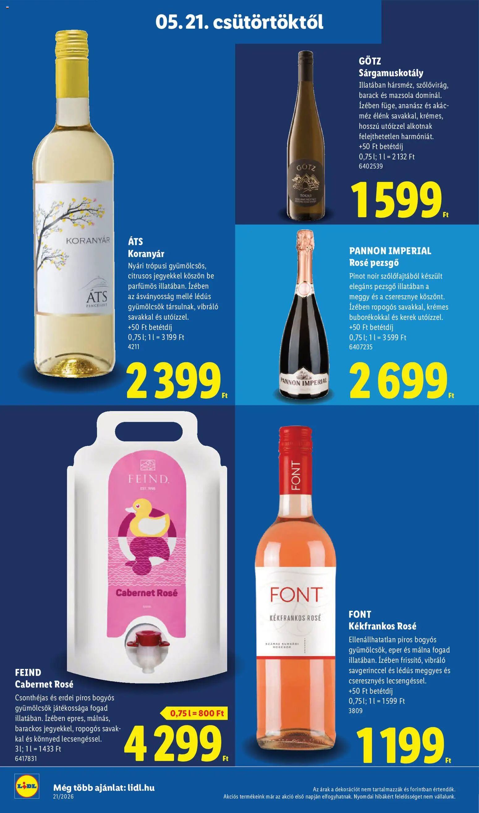 Lidl akciós ujság - amely érvényes a következő dátumtól: 21.05.2026 | Oldal: 30 | Termékek: Málna, Cseresznye, Pezsgő, Eper