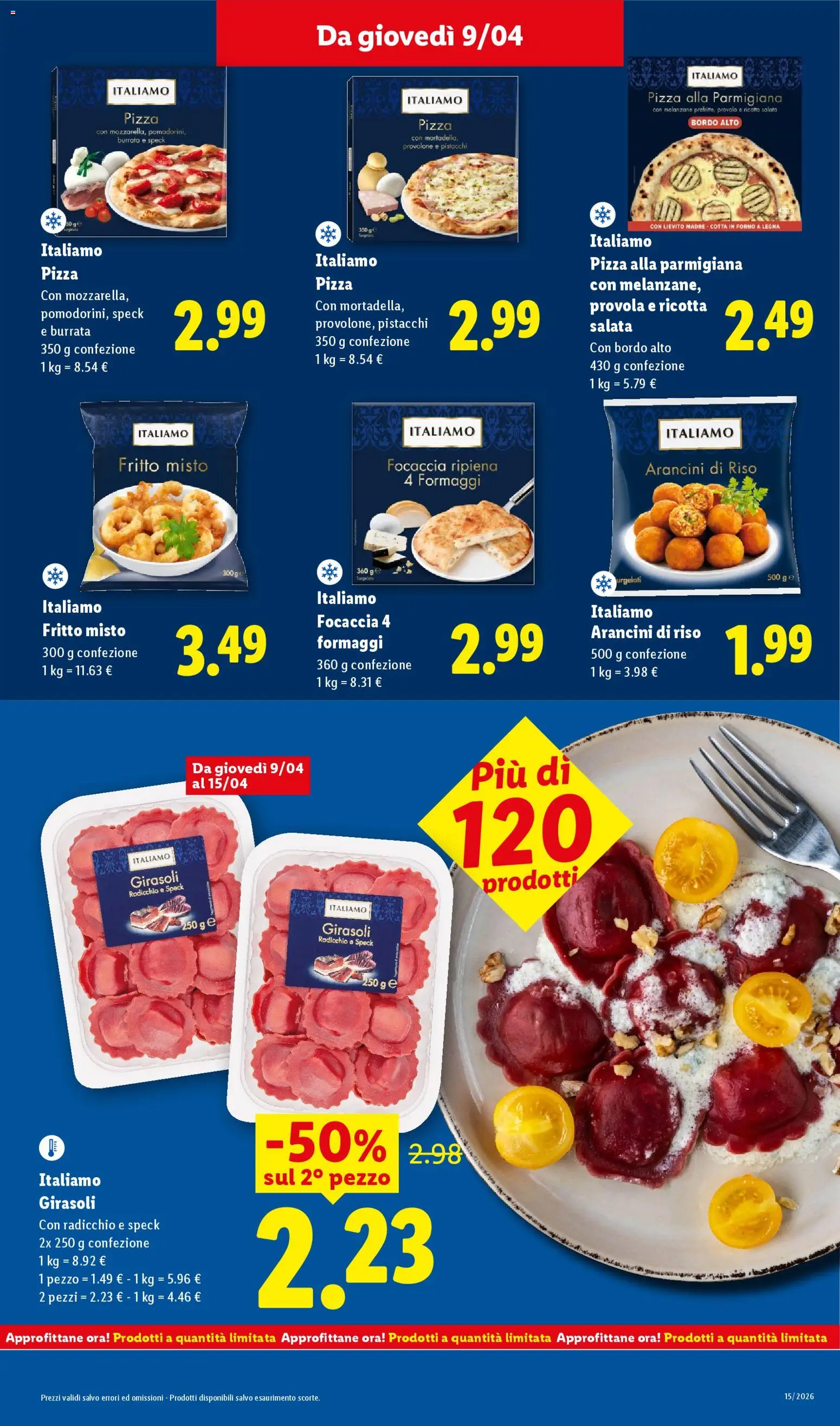 Volantino Lidl del 09.04.2026 | Pagina: 15 | Prodotti: Pizza, Focaccia, Provola, Forno