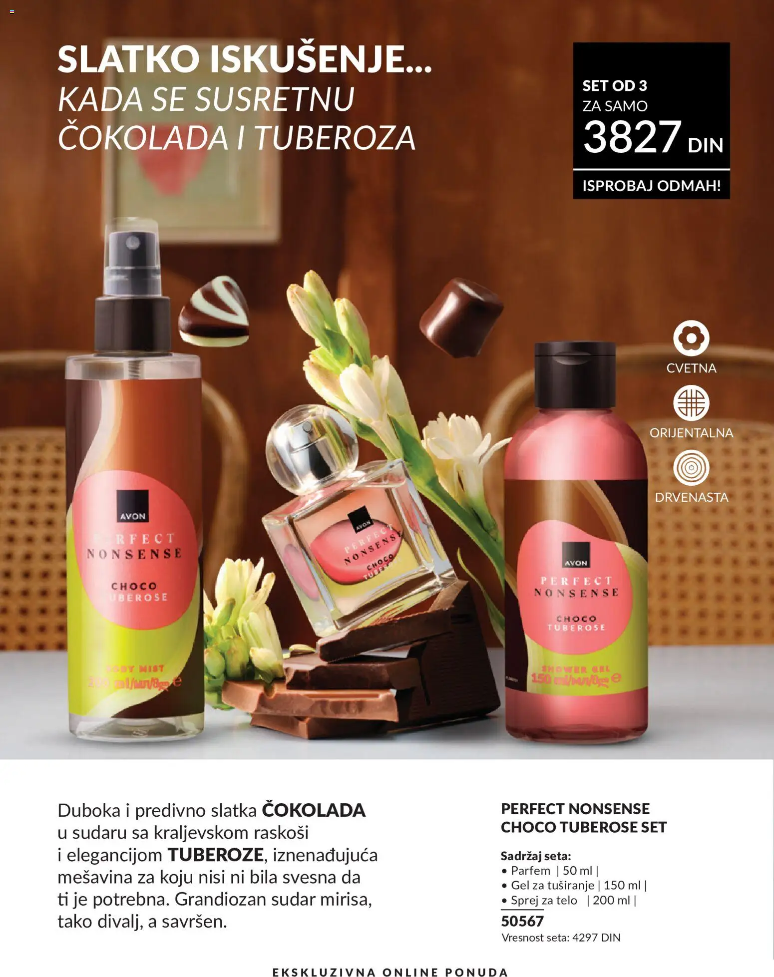 AVON katalog - važi od 01.06.2026 | Strana: 183 | Proizvode: Parfem, Čokolada, Gel za tuširanje