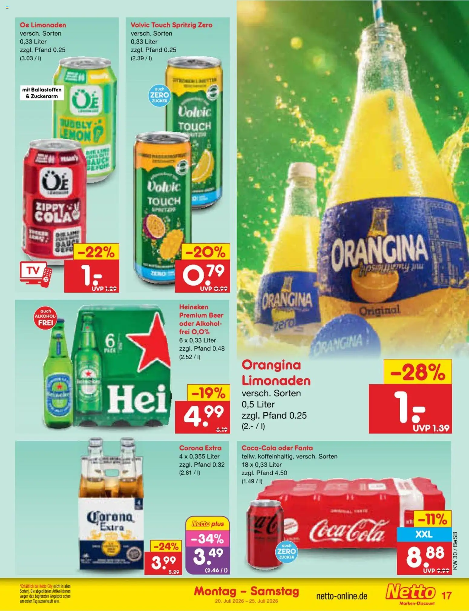 Netto Marken-Discount Prospekt – gültig ab 20.07.2026 | Seite: 27 | Produkte: Coca cola, Cola, Heineken, Zucker