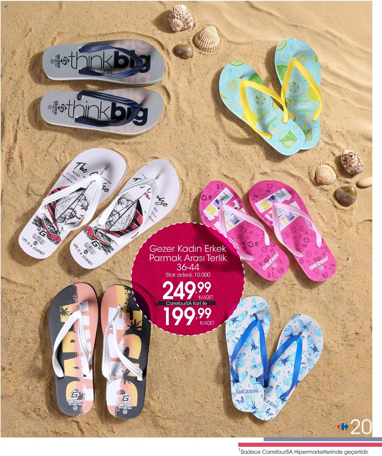 CarrefourSA - Katalog Bu yaz doğruca - 01 Temmuz 2026 tarihinden itibaren geçerlidir | Sayfa: 20 | Ürünler: Terlik, Parmak arası terlik