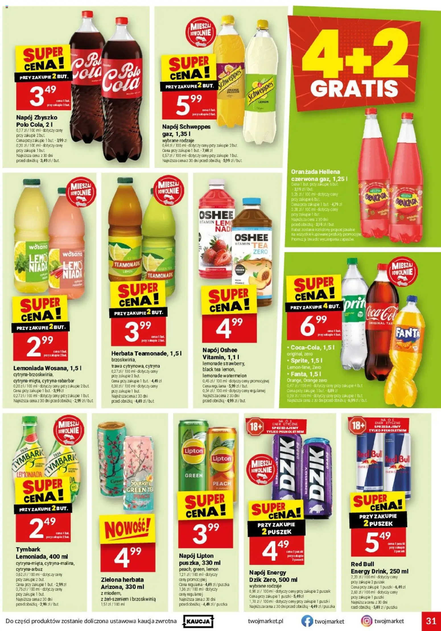 Twój Market gazetka od 27.05.2026 | Strona: 31 | Produkty: Cytryna, Brzoskwinia, Red bull, Herbata