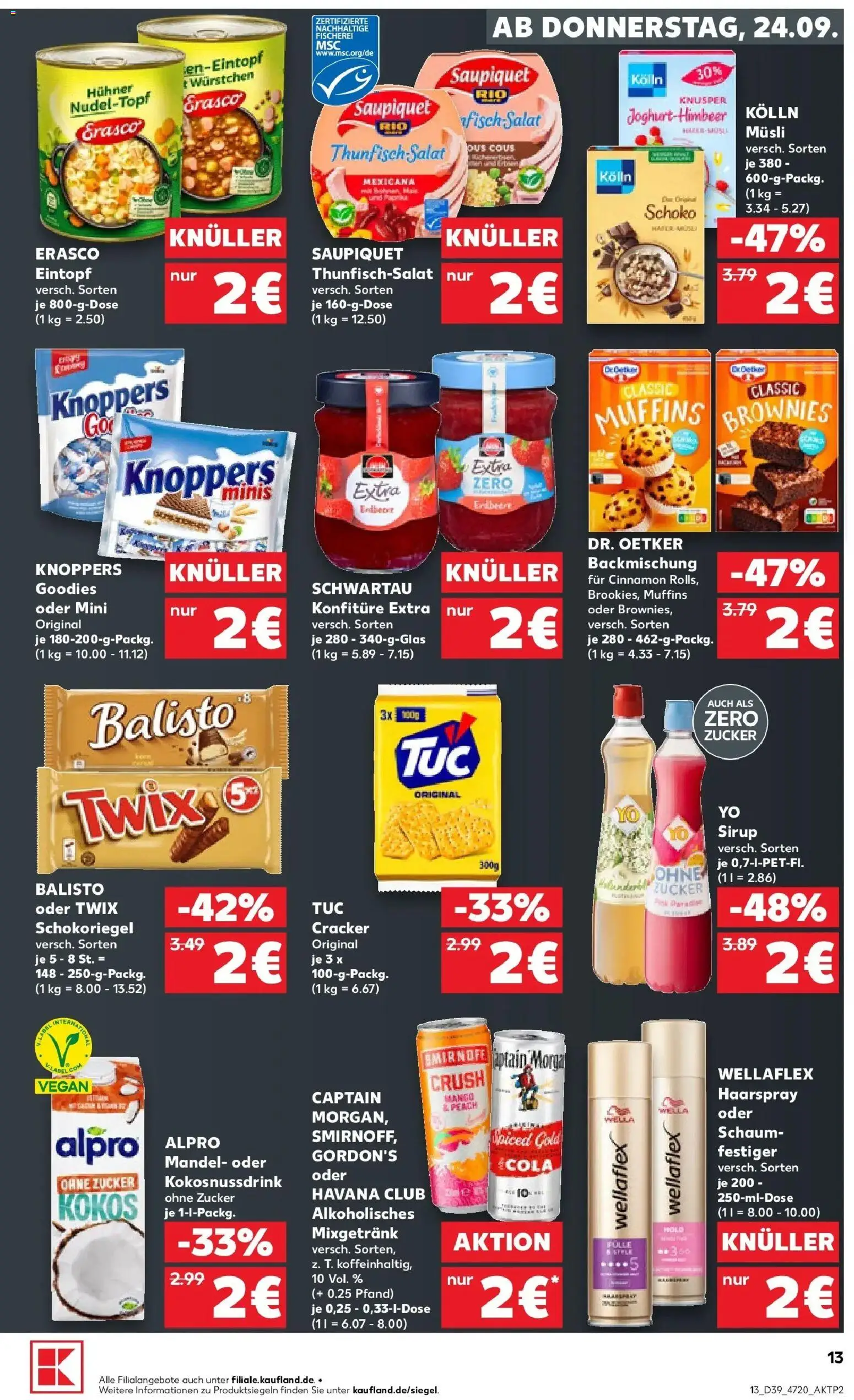 Prospekt Kaufland ab 21.09.2026 » Angebote Online zum Blättern | Seite: 25 | Produkte: Kolln, Haarspray, Knoppers, Erasco