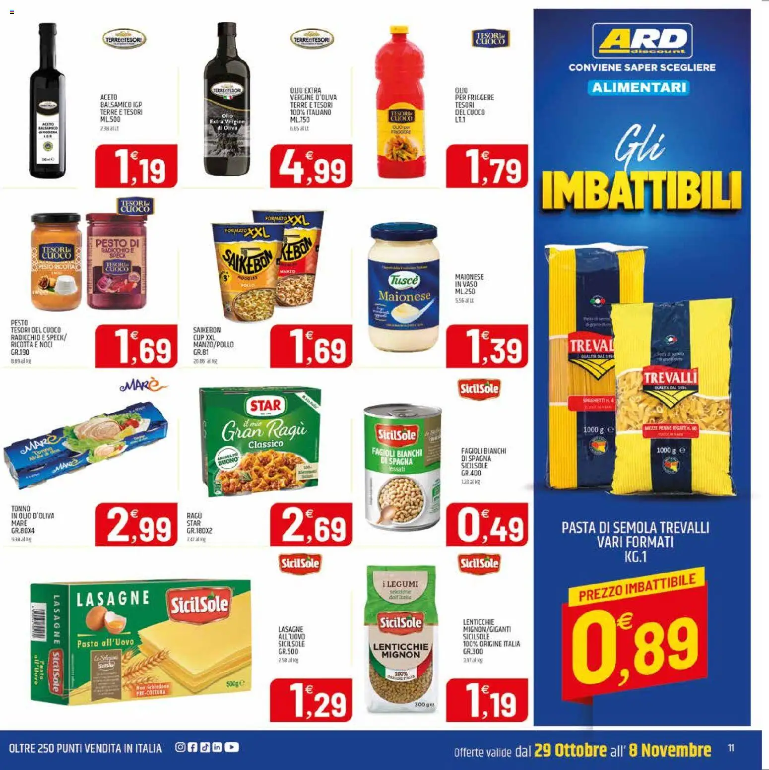 Volantino ARD Discount del 29/10/2026 | Pagina: 19 | Prodotti: Pesto, Ricotta, Olio d'oliva, Semola
