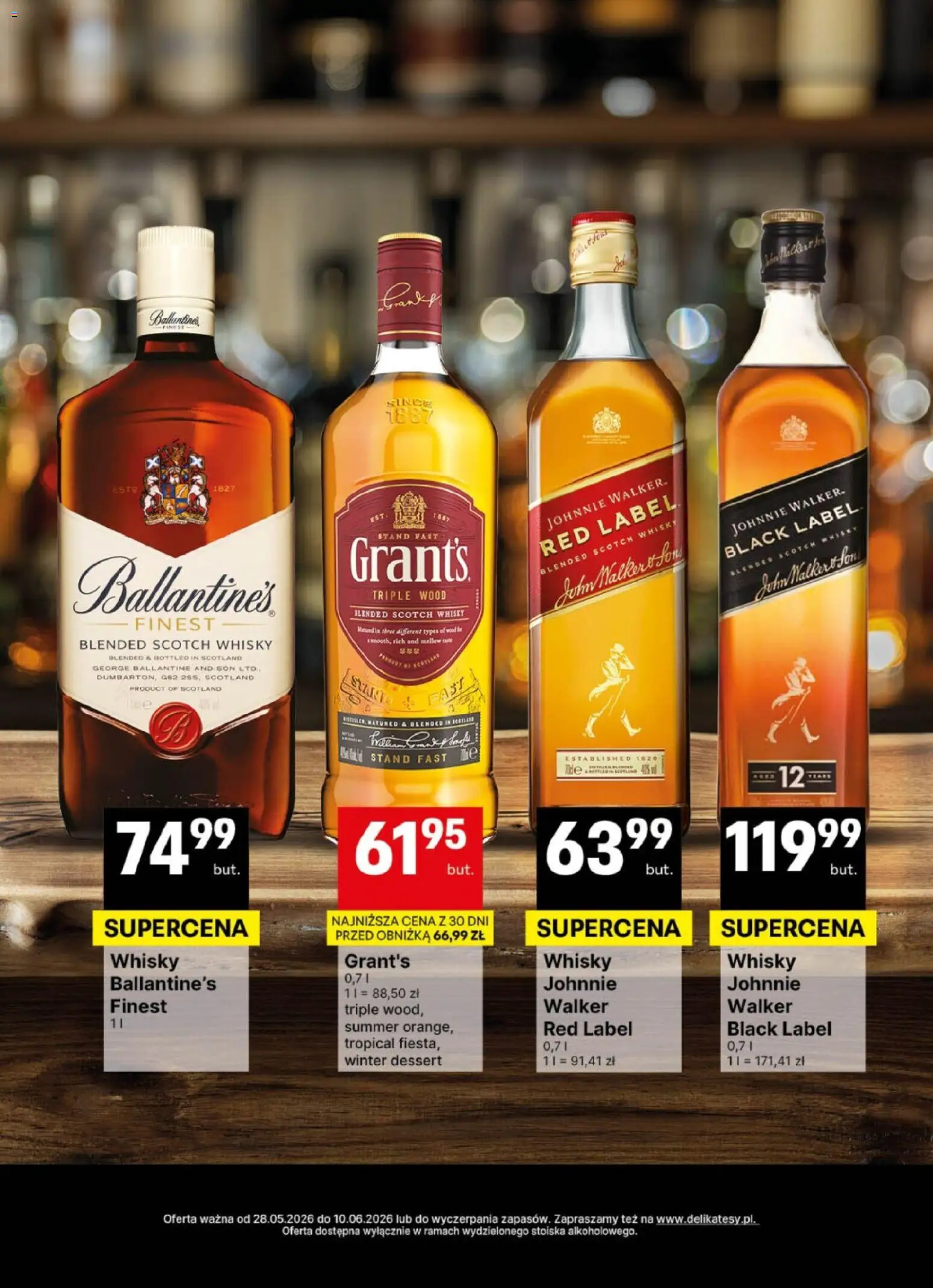 Delikatesy Centrum gazetka - DeliBarek od 28.05.2026 | Strona: 17 | Produkty: Grant's, Red label, Black Label, Whisky