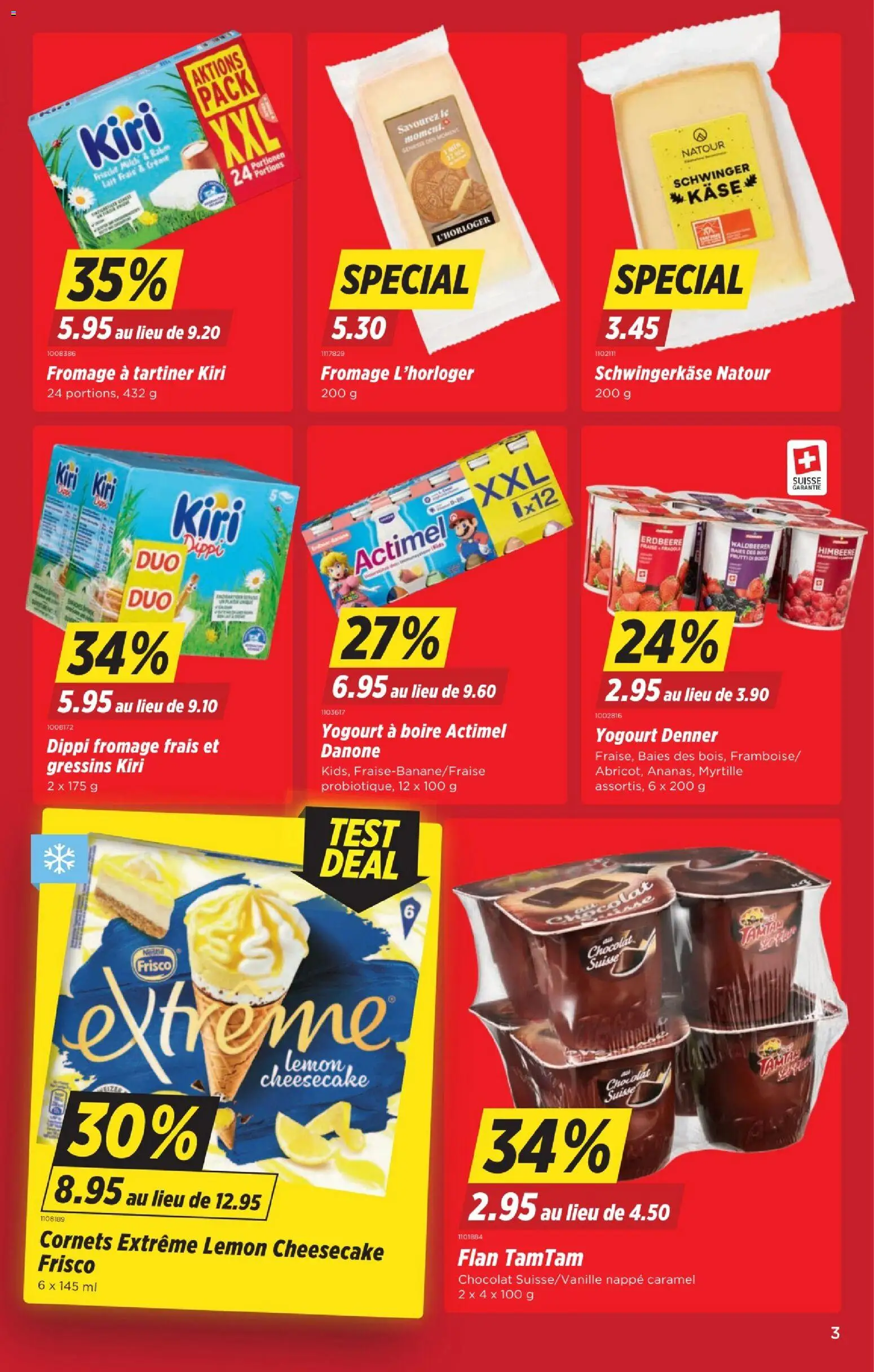 Denner aktionen FR – gültig ab 06.08.2026 | Seite: 3 | Produkte: Actimel, Himbeere, Creme
