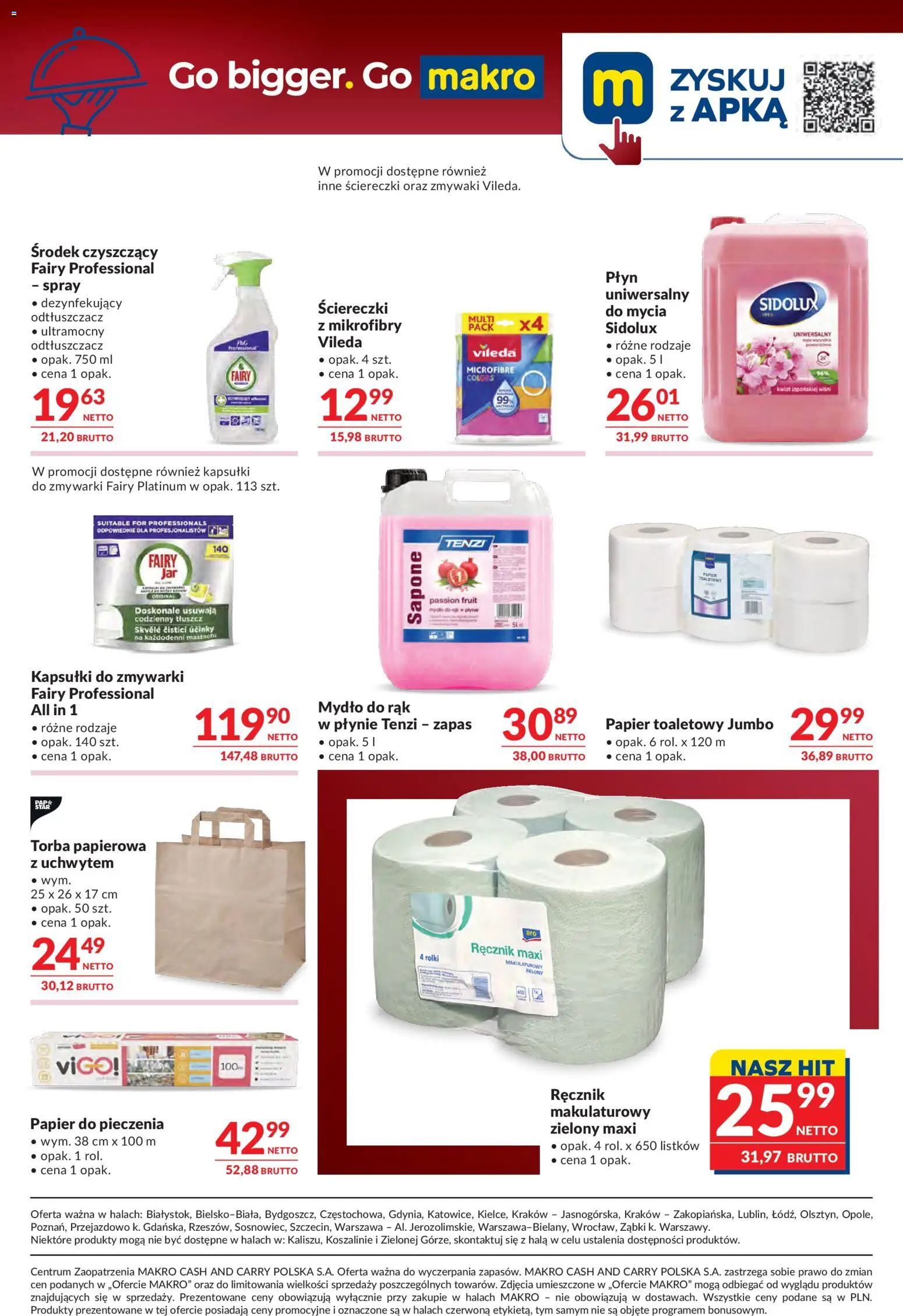 Makro gazetka - Oferta dla gastronomii od 12.05.2026 | Strona: 10 | Produkty: Papier toaletowy, Torba, Mydło, Vileda