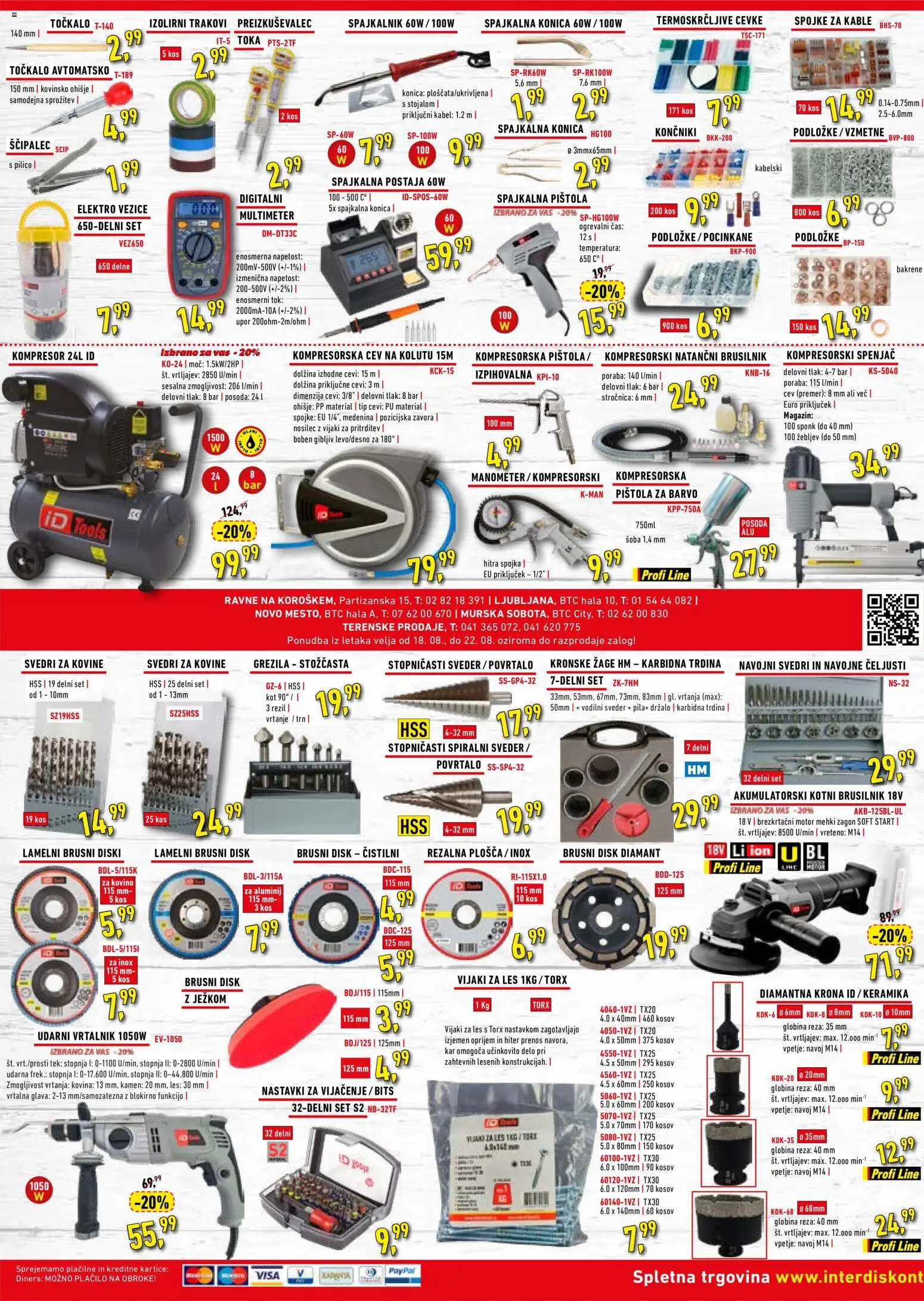 Novi Inter Diskont katalog ponudbe – veljaven od 18.08.2026 | Stran: 2 | Izdelki: Kabel, Disk, Vrtalnik, Svedri