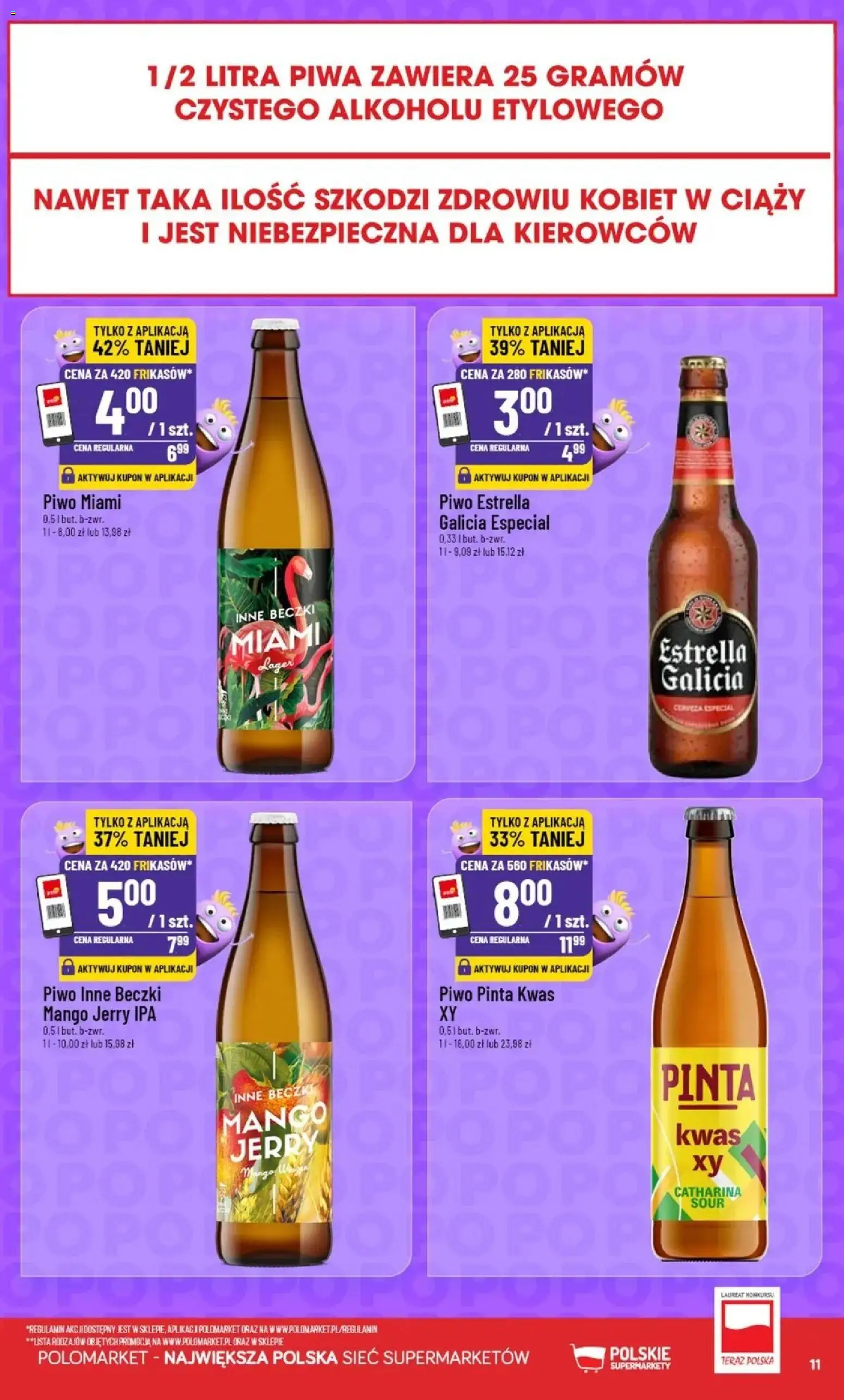 Nowa POLOmarket gazetka od jutra 26.08.2026 | Strona: 11 | Produkty: Mango, Piwo