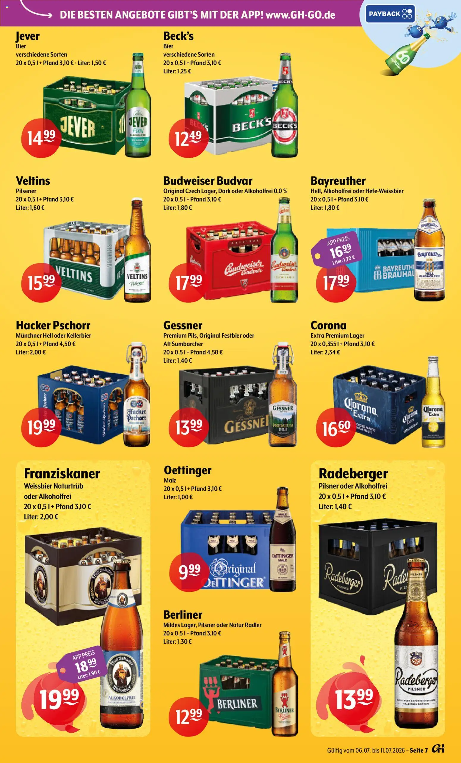 Getränke Hoffmann - Brandenburg – gültig ab 06.07.2026 | Seite: 7 | Produkte: Franziskaner, Oettinger, Jever, Radeberger pilsner