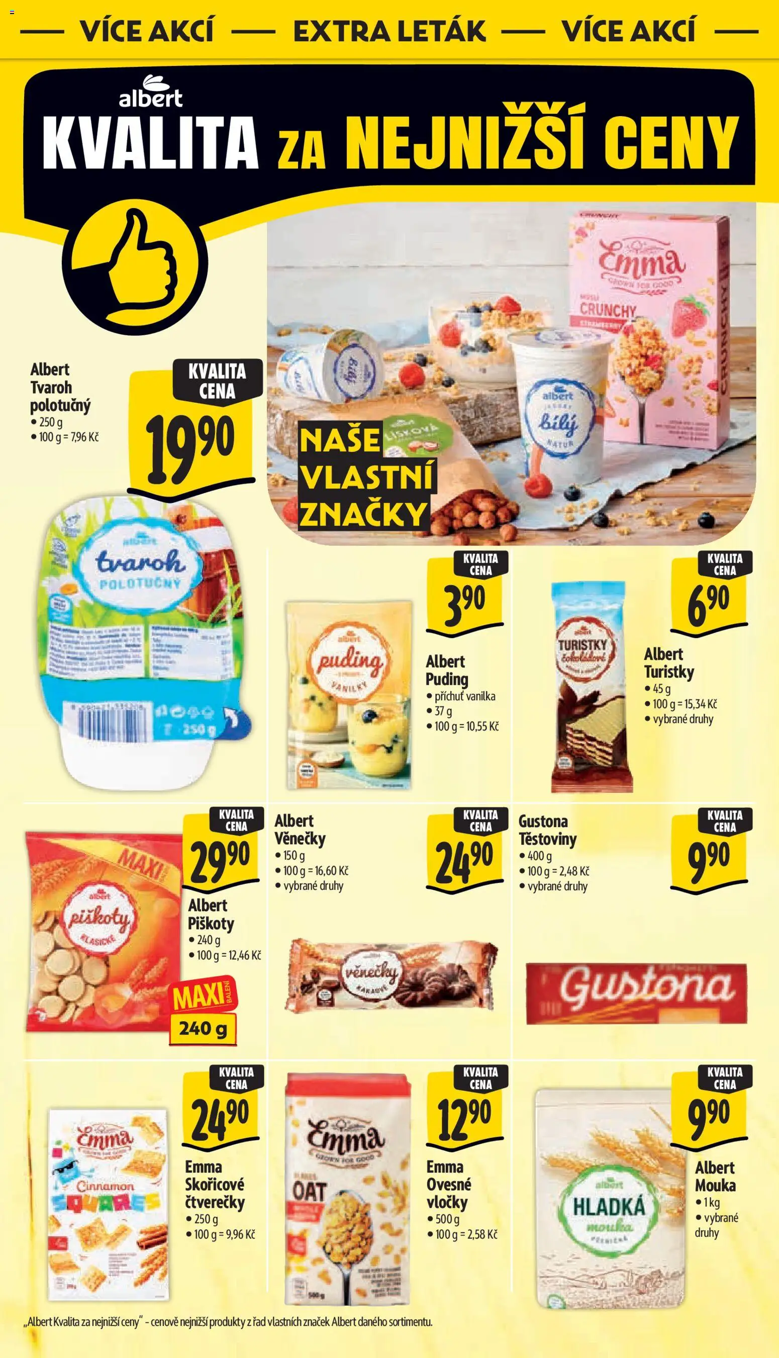 Albert leták - Hypermarket od 22.07.2026 | Strana: 22 | Produkty: Těstoviny, Tvaroh, Vločky, Puding