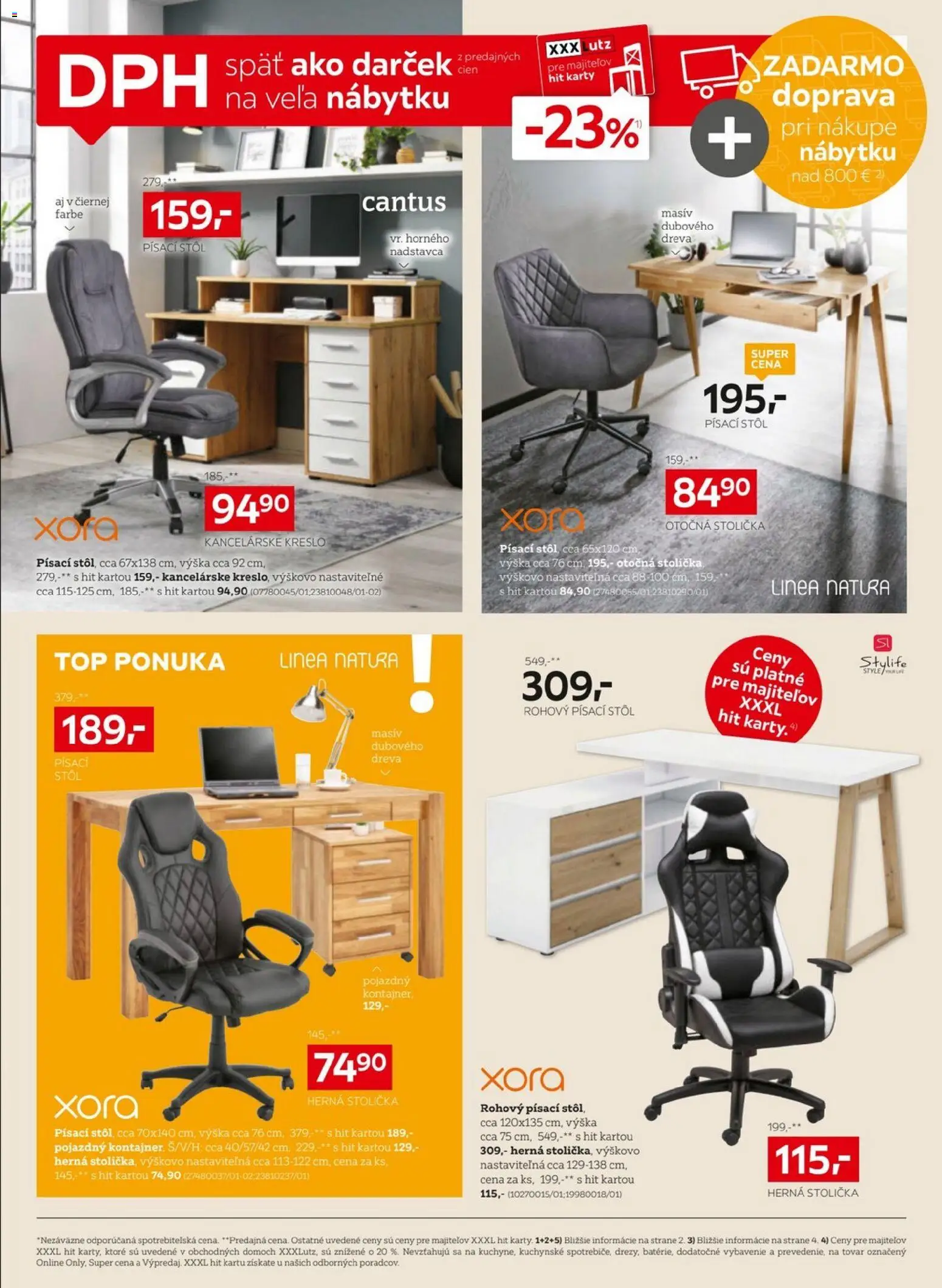 Nové XXXLutz akcie – leták je platný od 20.07.2026 | Strana: 8 | Produkty: Herná stolička, Rohový písací stôl, Stôl, Písací stôl