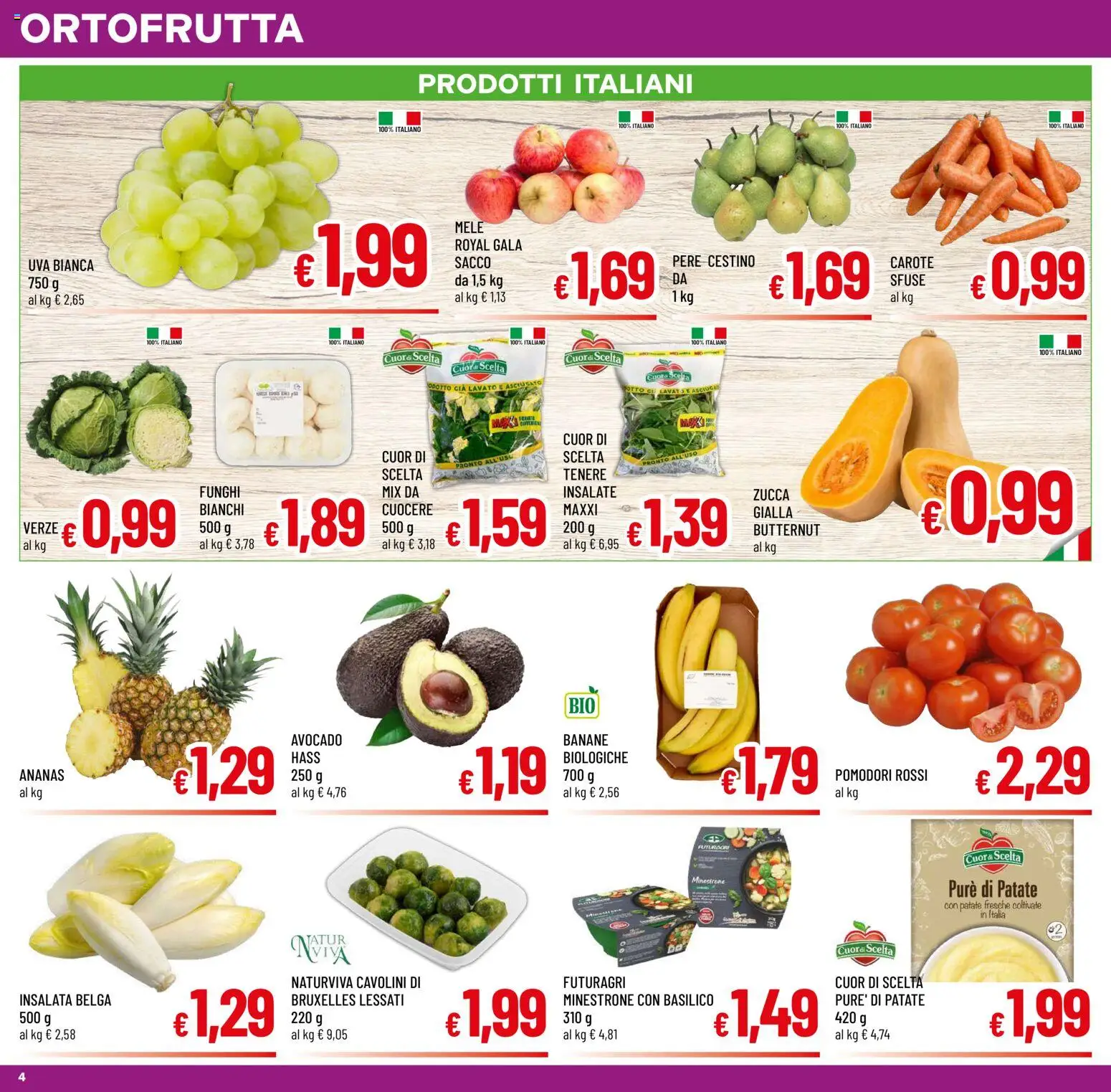 Volantino A&O del 30/09/2026 | Pagina: 4 | Prodotti: Insalata, Avocado, Pomodori, Uva