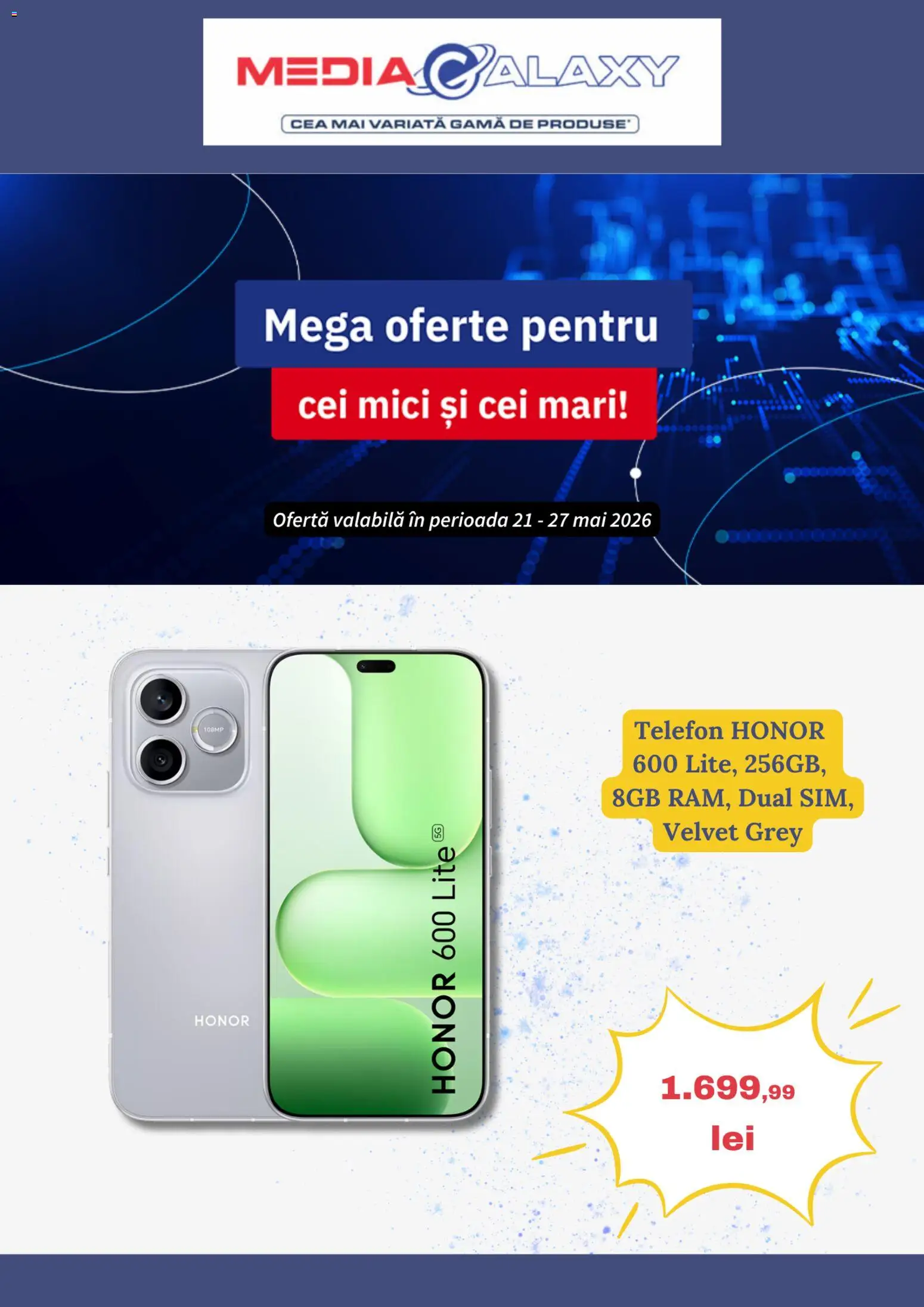 Noul catalog Media Galaxy – valabil de la 21.05.2026 | Pagină: 1 | Produse: Telefon, Mici
