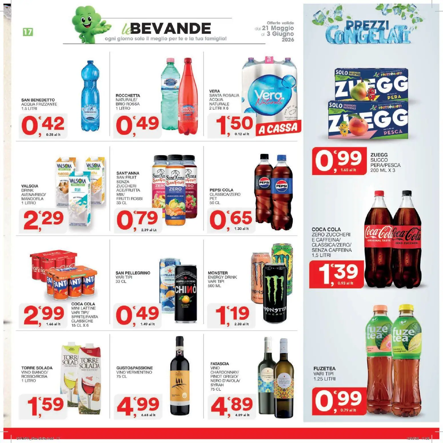 Volantino SISA del 21.05.2026 | Pagina: 17 | Prodotti: Frutta, Vino, Pera, Fanta
