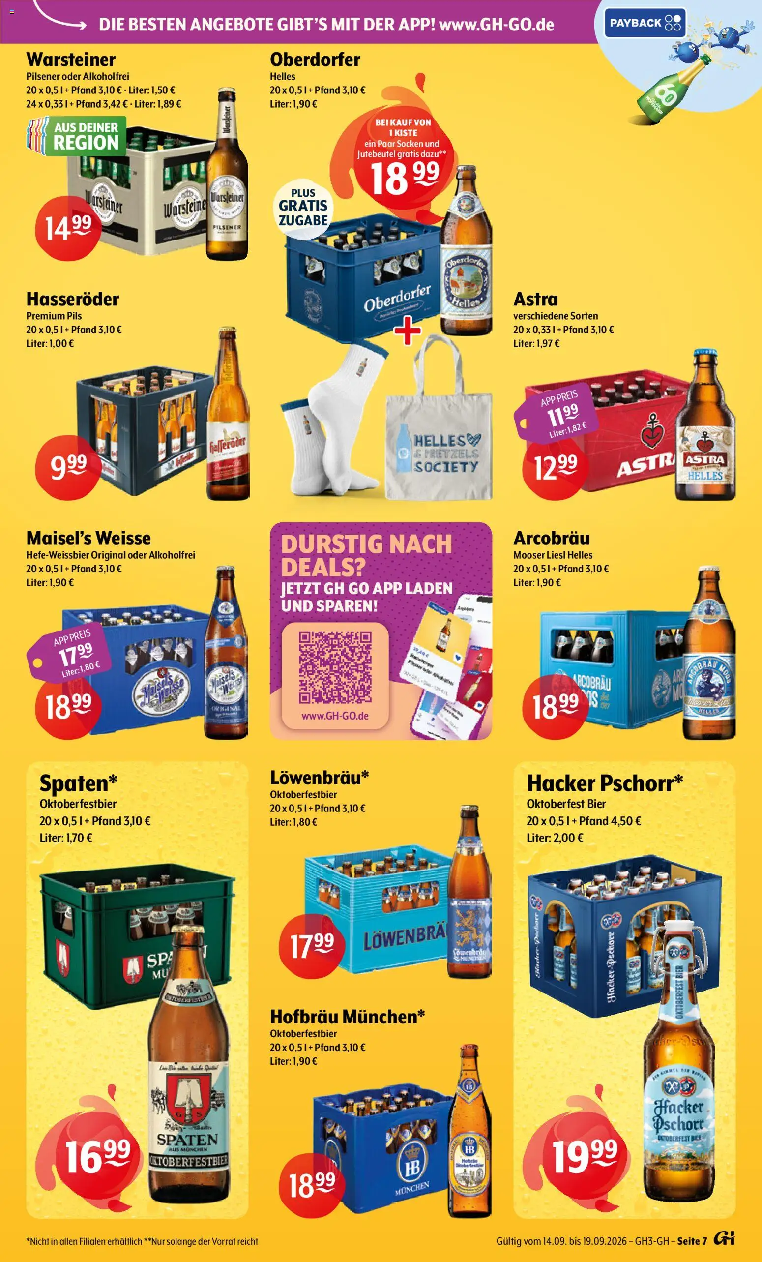 Trink und Spare Prospekt – gültig ab 14.09.2026 | Seite: 7 | Produkte: Bier, Astra, Warsteiner, Hasseröder