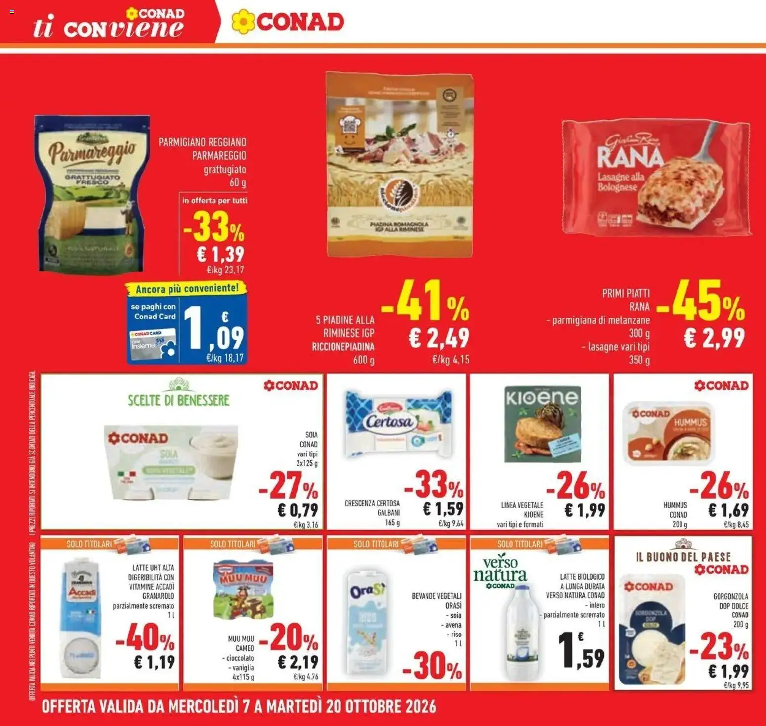 Volantino Conad del 07/10/2026 | Pagina: 28 | Prodotti: Piatti, Hummus, Melanzane, Crescenza