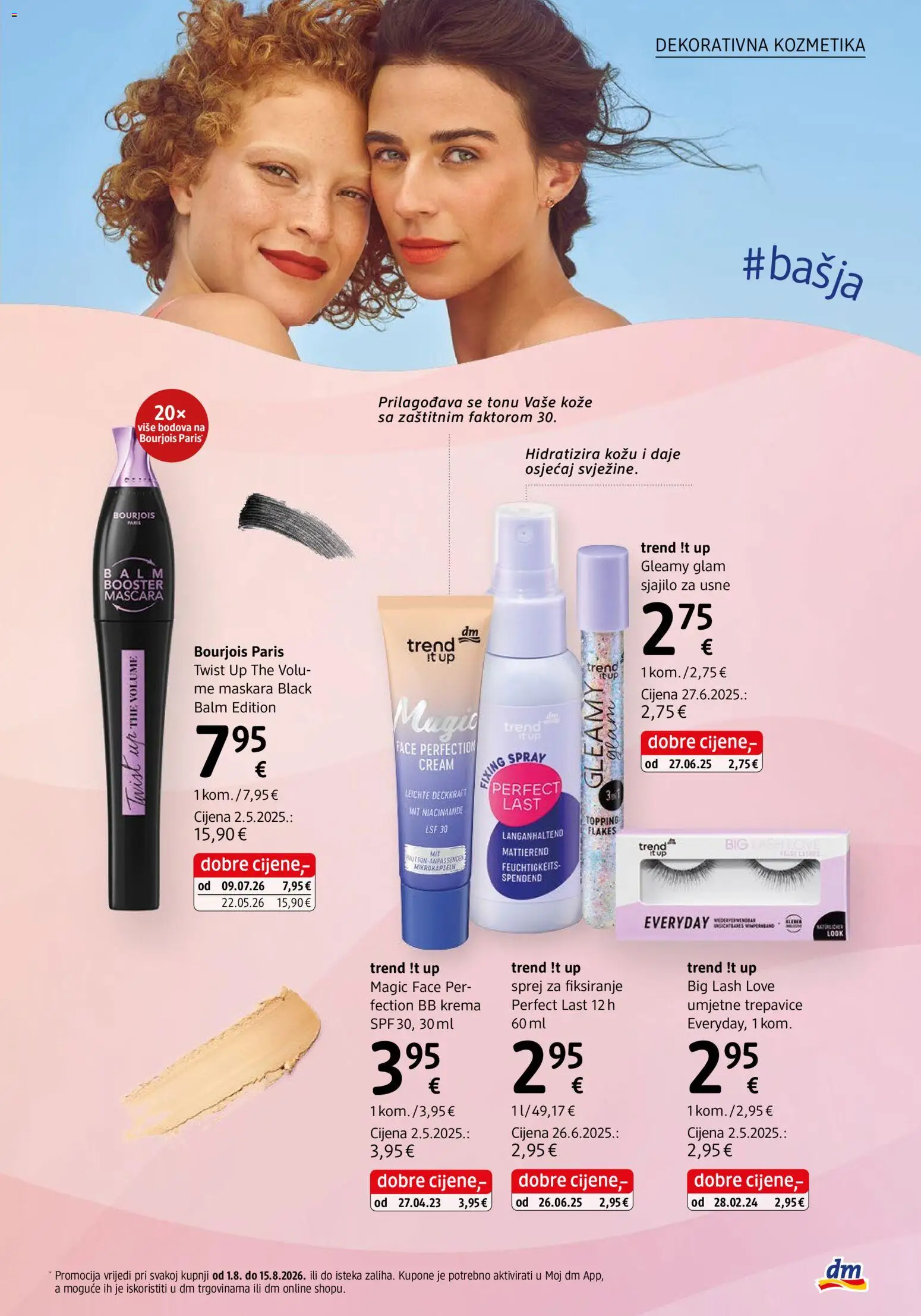 DM katalog | vrijedi od 01.08.2026 | Stranica: 15 | Proizvodi: BB krema, Maskara, Sjajilo za usne, Krema
