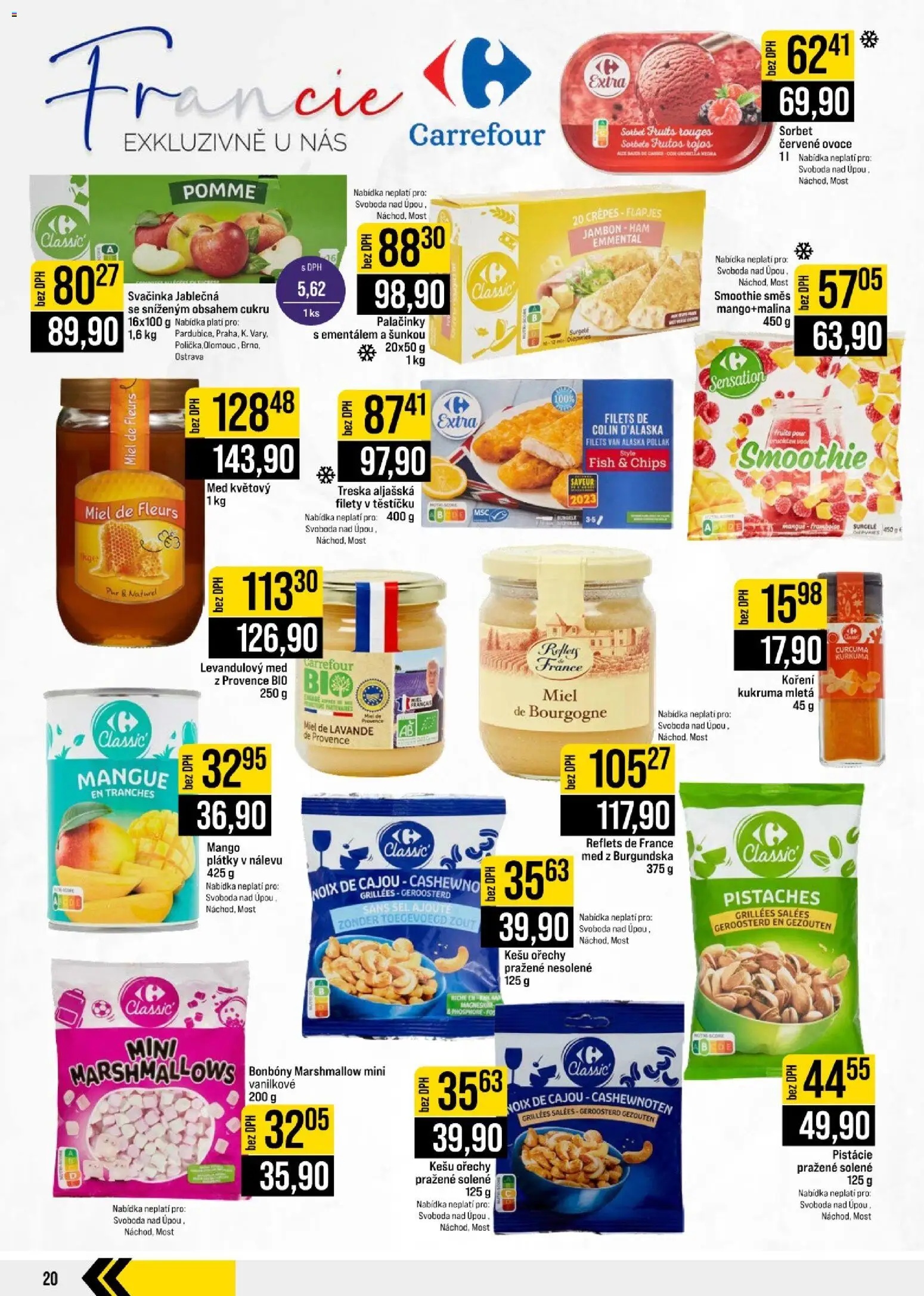 Jip leták - Cash & Carry od 05.08.2026 | Strana: 20 | Produkty: Ovoce, Treska, Sorbet, Kurkuma