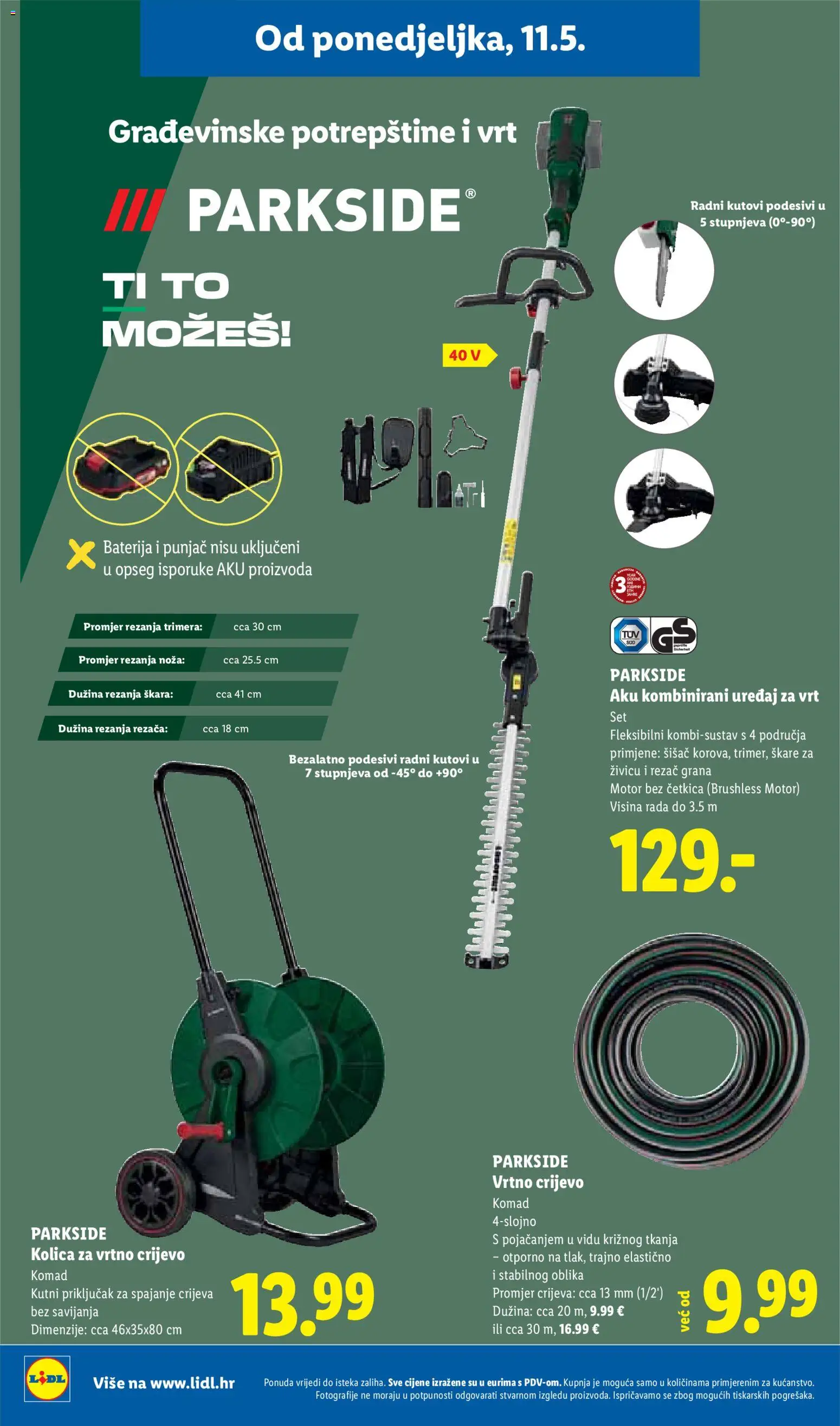 Lidl katalog | vrijedi od 11.05.2026 | Stranica: 24 | Proizvodi: Baterija, Kolica, Rezač, Parkside