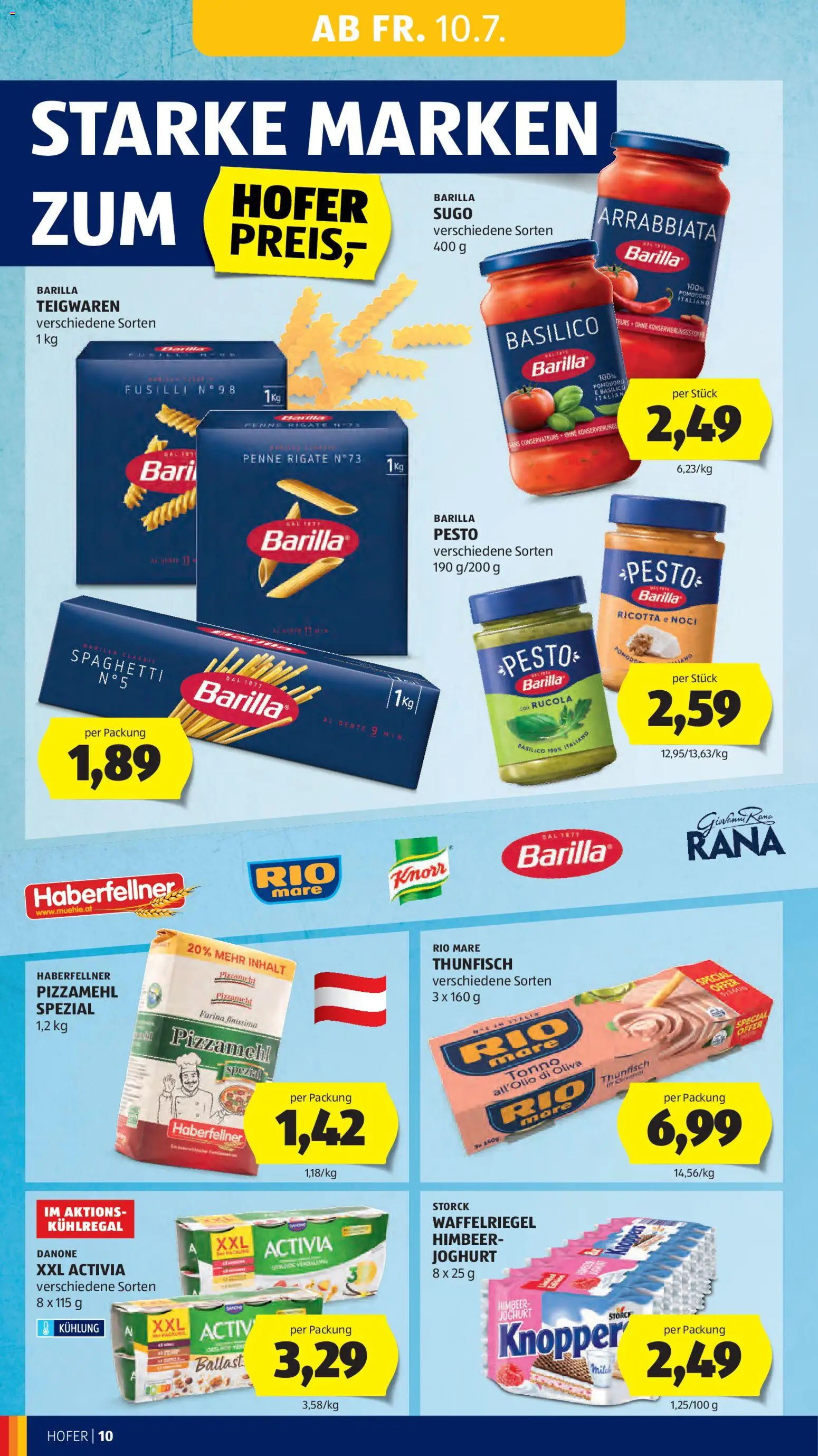 Hofer AT akciós ujság - amely érvényes a következő dátumtól: 2026.07.10. | Oldal: 14 | Termékek: Pesto, Ricotta, Penne, Joghurt