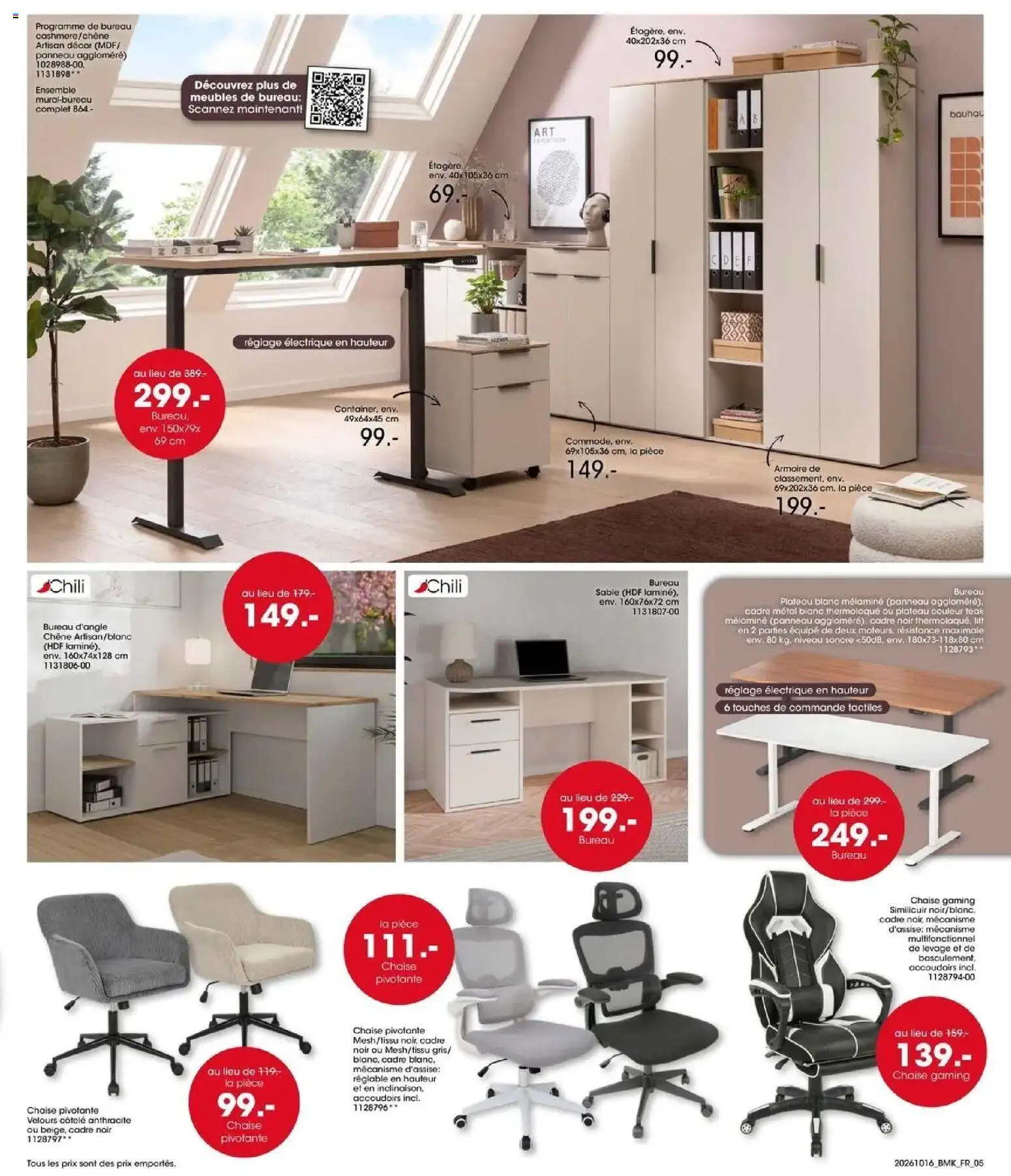 {H1} | Page: 5 | Produits: Bureau, Chaise gaming, Armoire, Chaise
