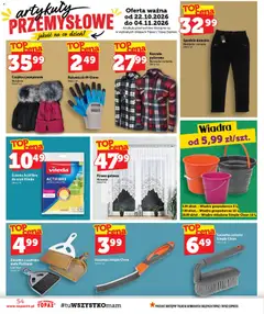Pogląd oferty "Topaz gazetka" - ważna od 22.10.2026 | Strona: 54 | Produkty: Czapka, Artykuły przemysłowe, Szczotka, Vileda