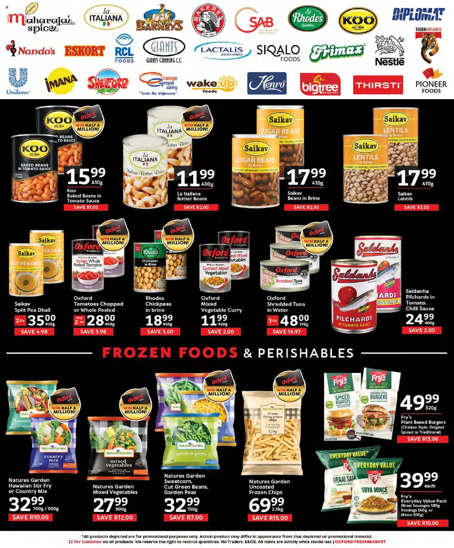 New Oxford Freshmarket catalogue – valid from 30/09/2026 | Page: 7 | Products: Beans, Juice, Vegetables, Fry's