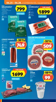 GRILLKOLBÁSZ*, major vagy jalapeno vagy szárított paradicsomos-mozzarellás 300 g/csomag - amely érvényes a következő dátumtól: 2026.06.25. | Oldal: 12 | Termékek: Kolbász, Grillkolbász, Ayran, Bors
