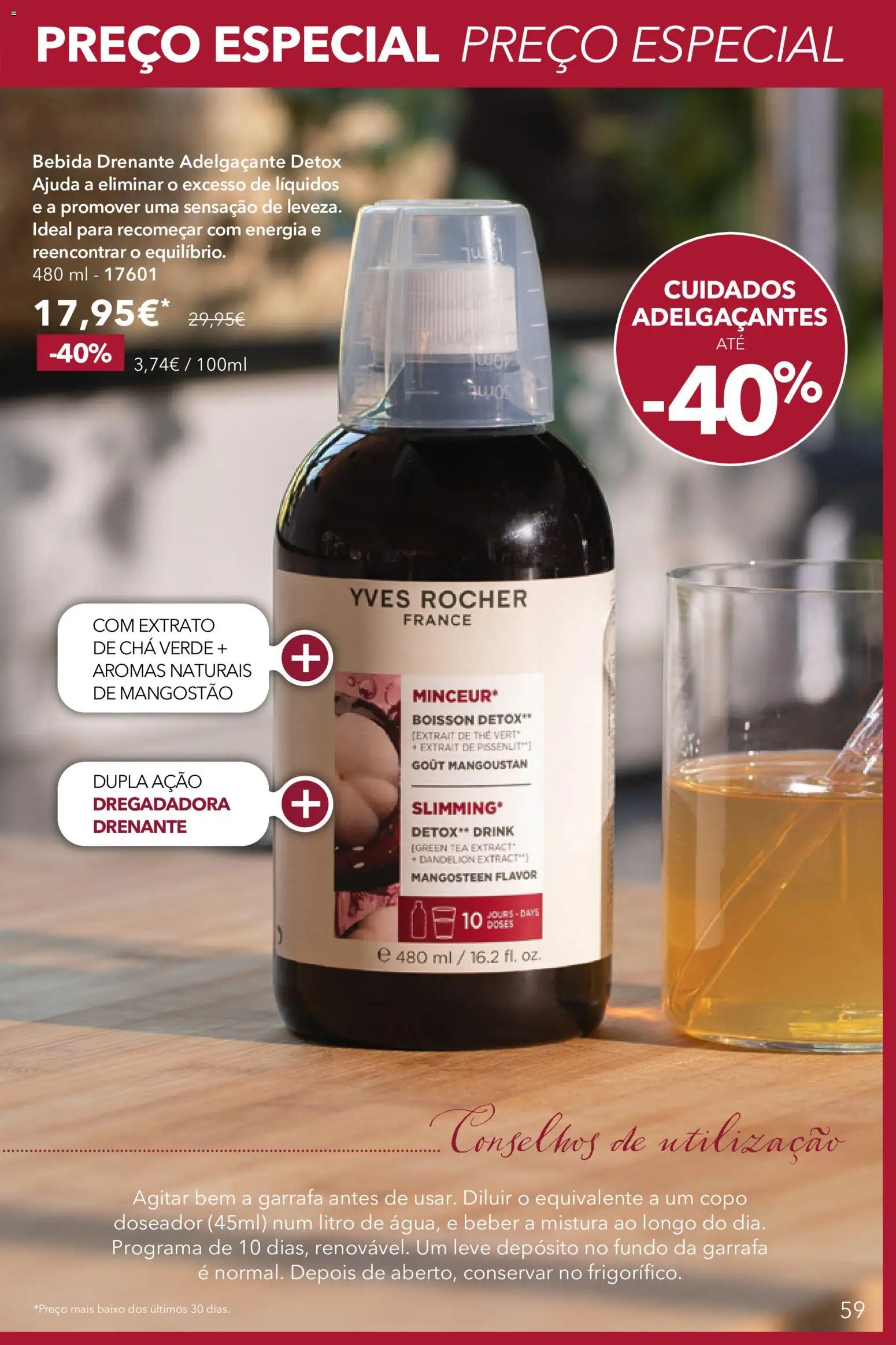 Yves Rocher Catálogo 12 │ válido de 24/09/2026 | Página: 59 | Produtos: Drenante, Chá verde, Chá, Bebida