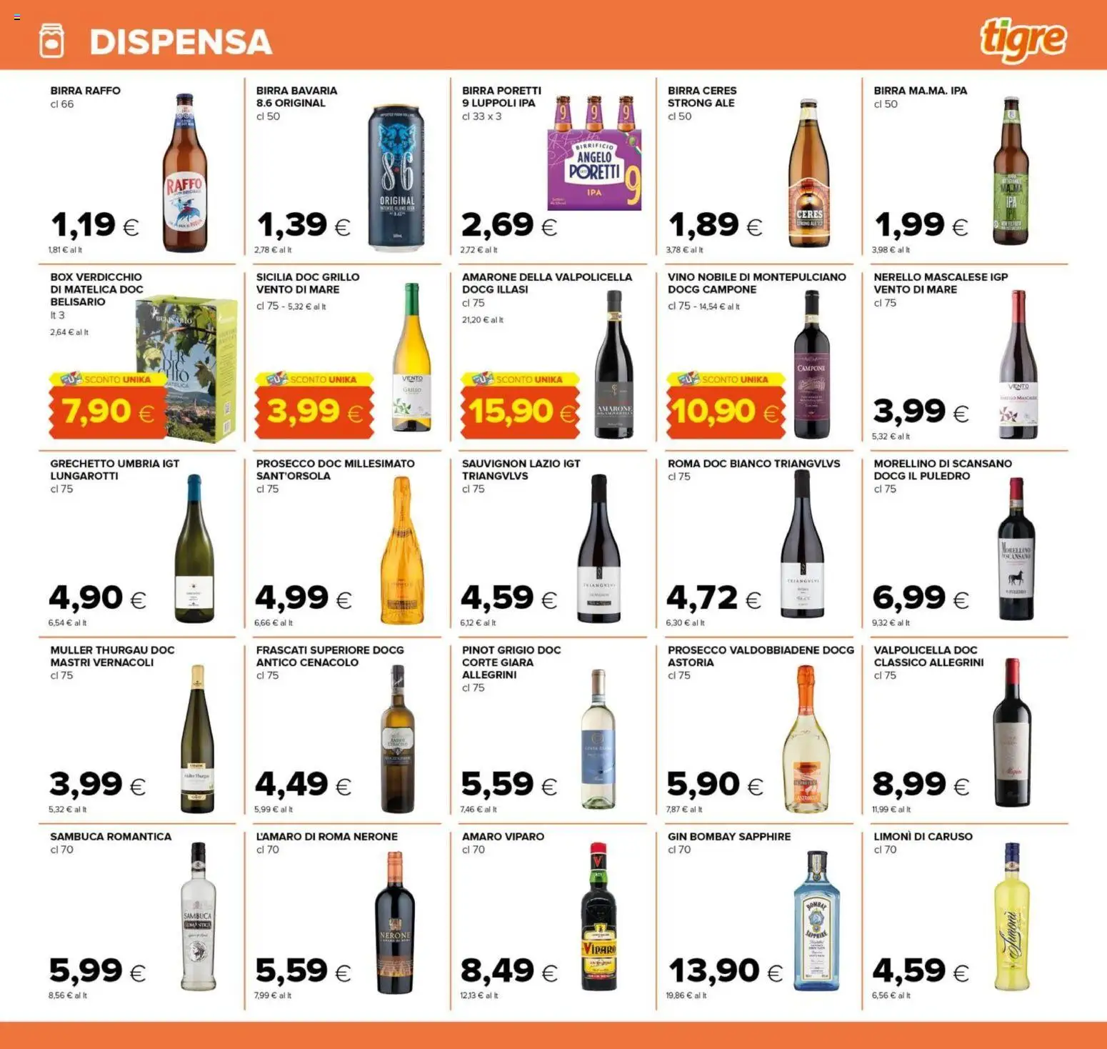 Volantino Tigre del 14/09/2026 | Pagina: 15 | Prodotti: Birra Raffo, Birra, Vino, Ceres