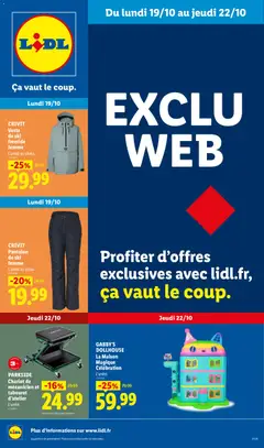 LIDL - Prévisualisation de LIDL catalogue les bonnes affaires Exclu Web valide à partir de 19/10/2026