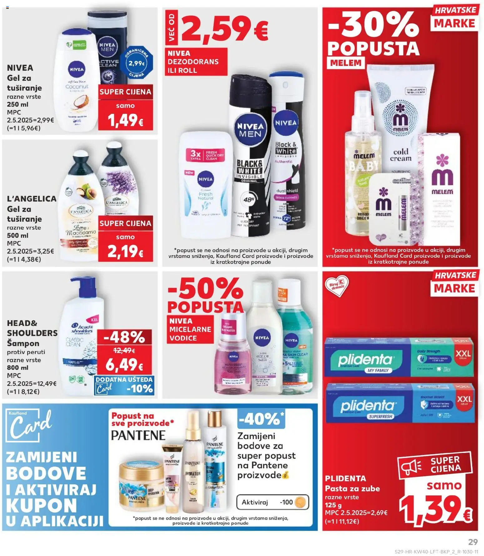 Kaufland katalog | vrijedi od 30.09.2026 | Stranica: 29 | Proizvodi: Pasta za zube, Šampon protiv peruti, Nivea, L'Angelica
