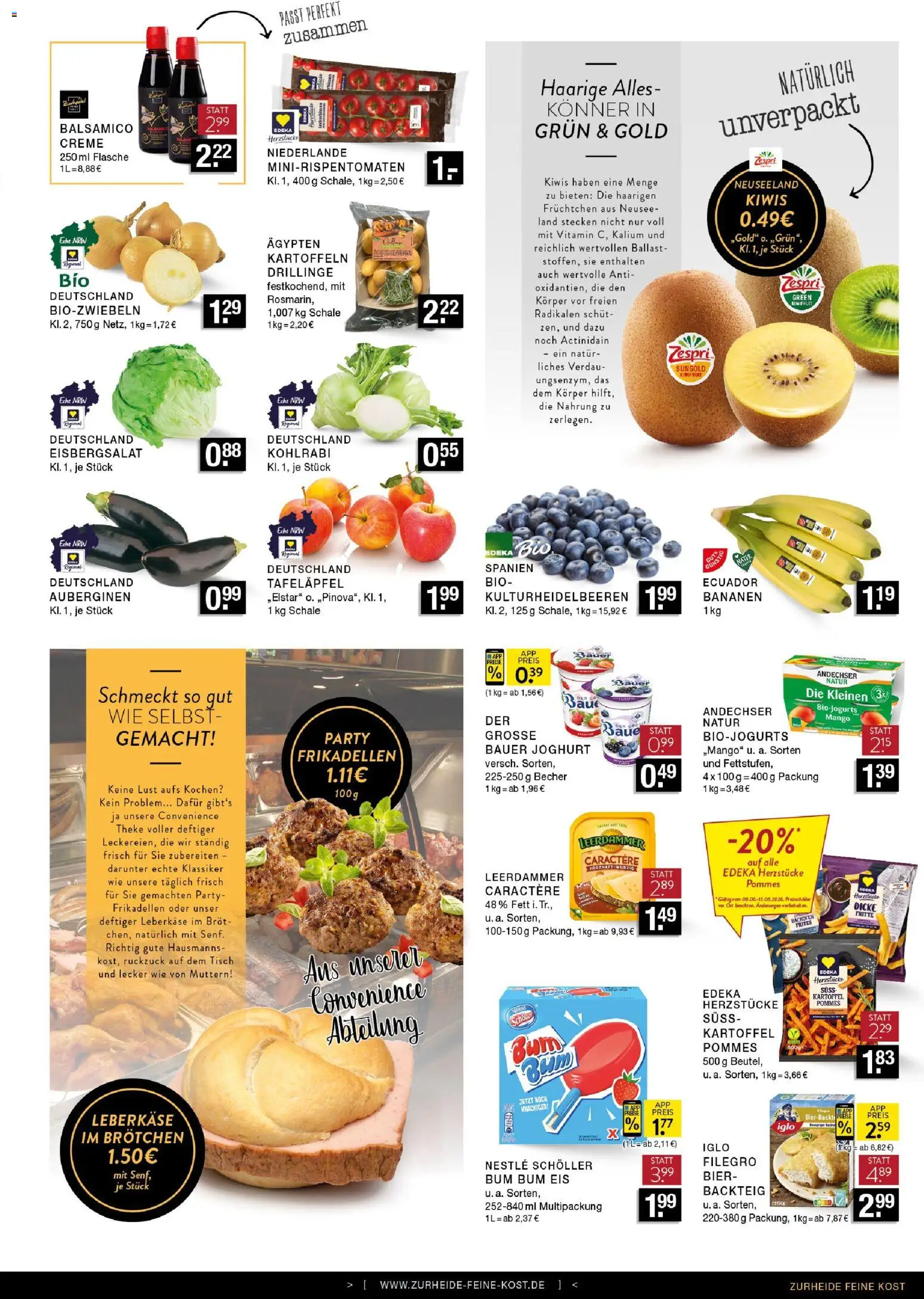 Edeka Zurheide Prospekt – gültig ab 08.06.2026 | Seite: 5 | Produkte: Joghurt, Kohlrabi, Bananen, Kartoffeln