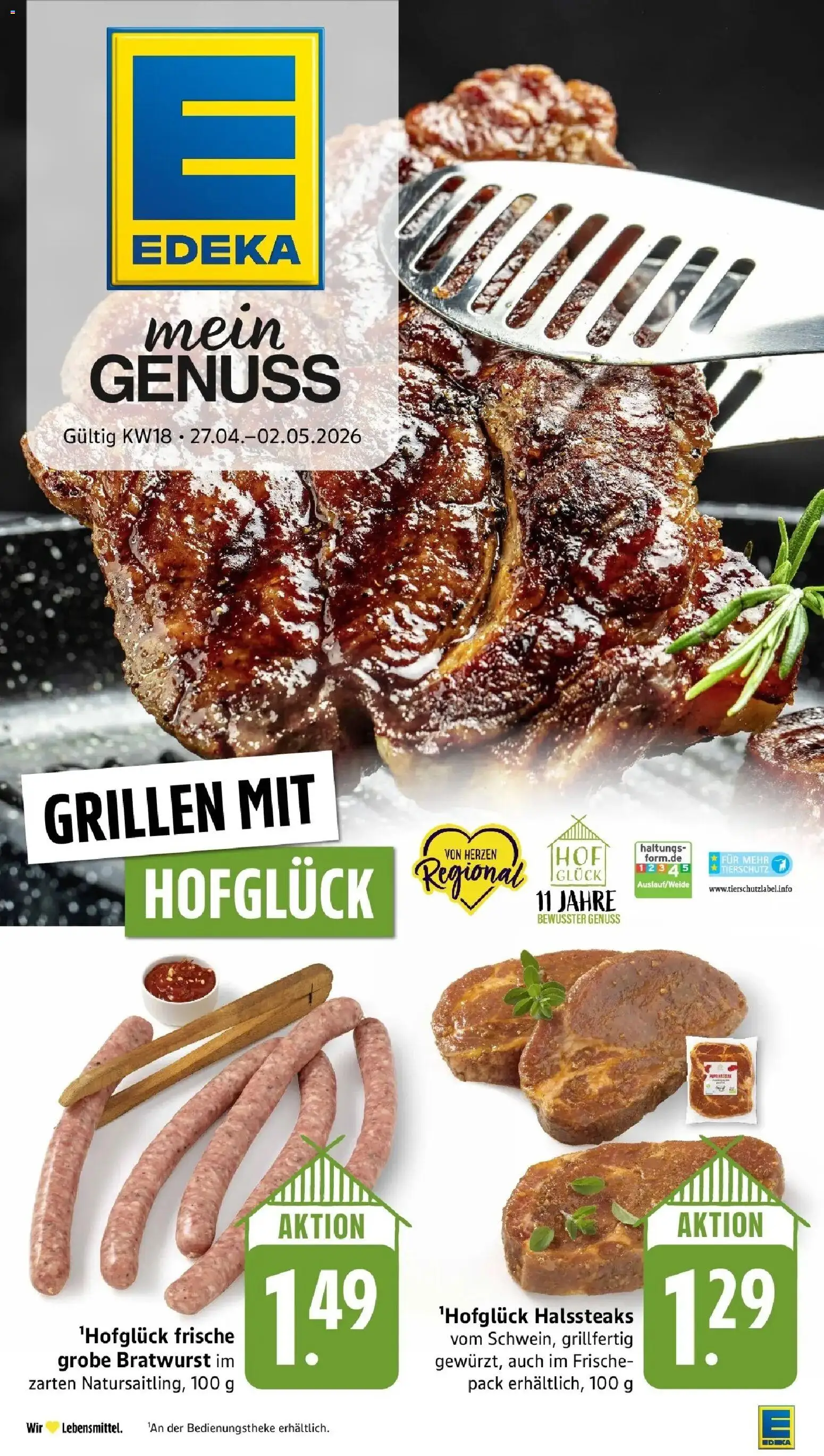 Edeka prospekt Großostheim	 – gültig ab 27.04.2026 | Seite: 6 | Produkte: Bratwurst