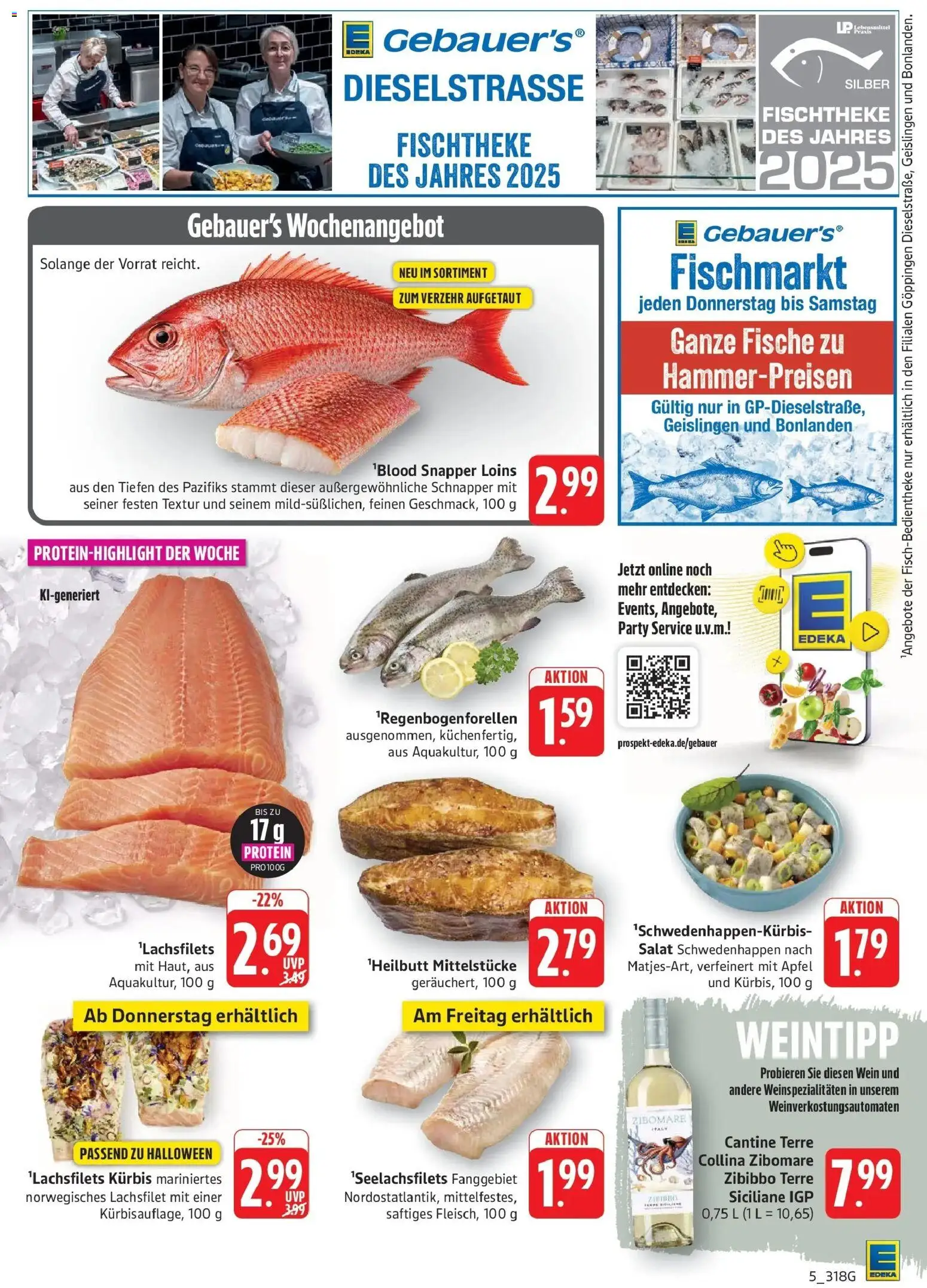 E center Prospekt Eislingen (ab 26.10.2026) zum Blättern | Seite: 5 | Produkte: Äpfel, Kürbis, Wein, Salat
