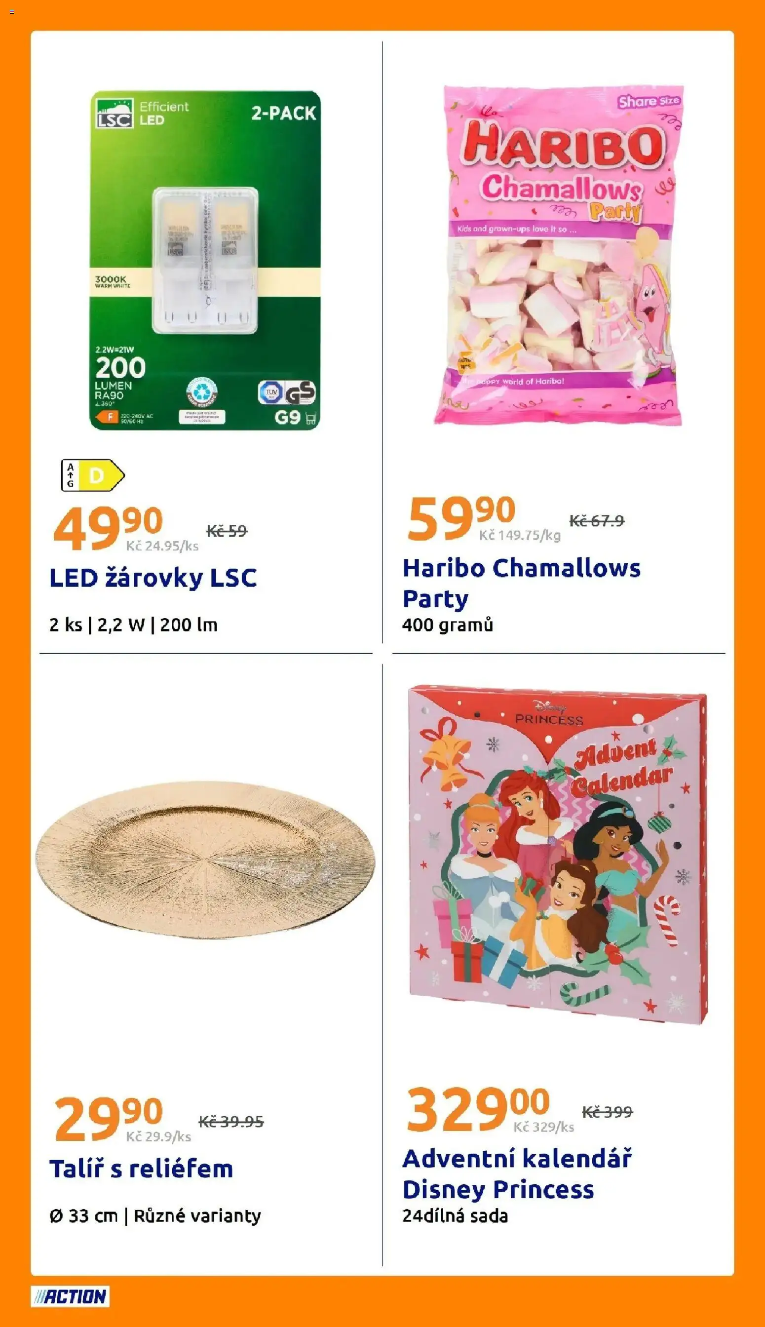 Action leták od 28.10.2026 - Akční leták online | Strana: 26 | Produkty: LED žárovky, Haribo, Kalendář, Talíř