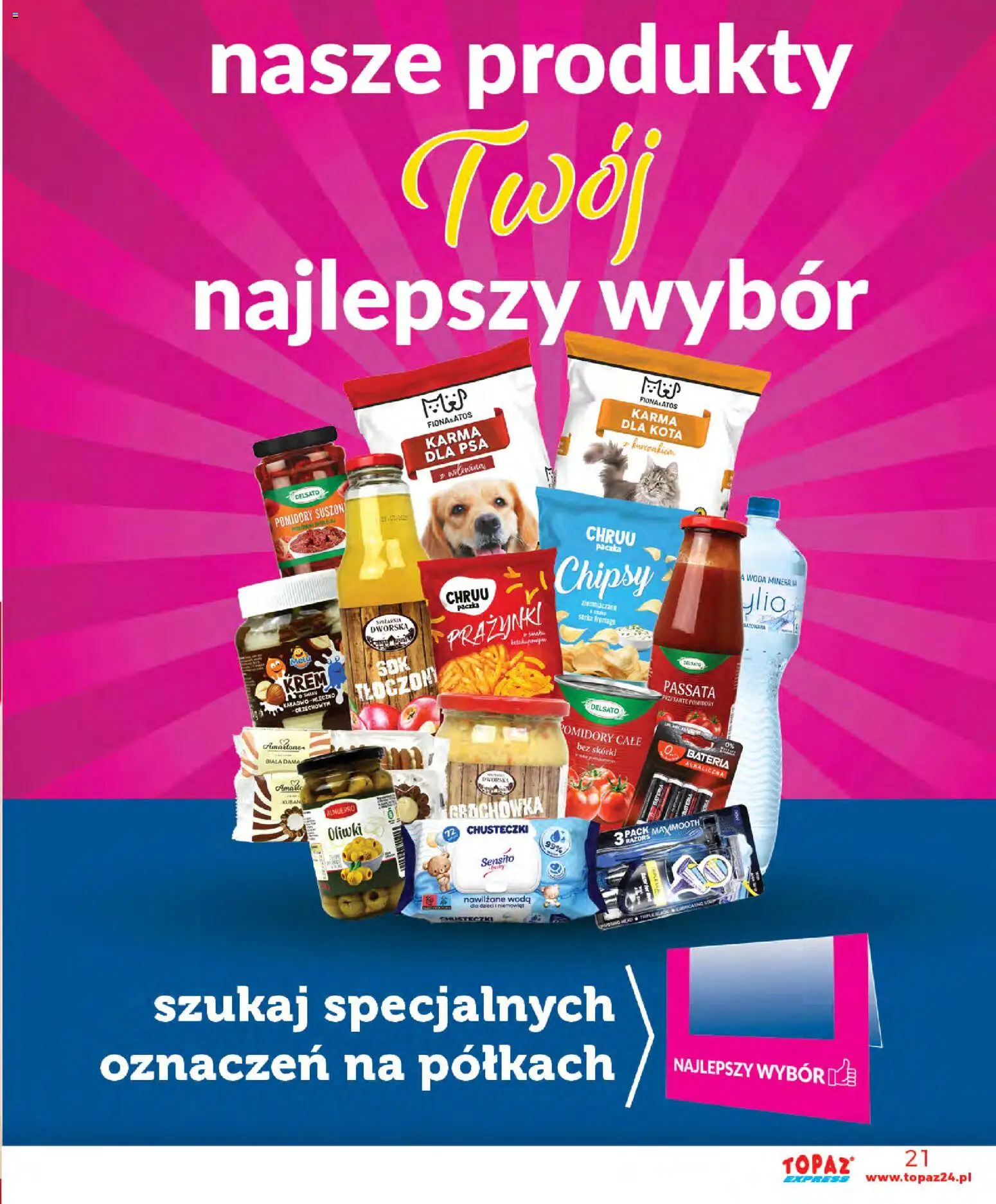 Topaz gazetka - Express od 30.07.2026 | Strona: 21 | Produkty: Chipsy, Pomidory, Krem, Woda