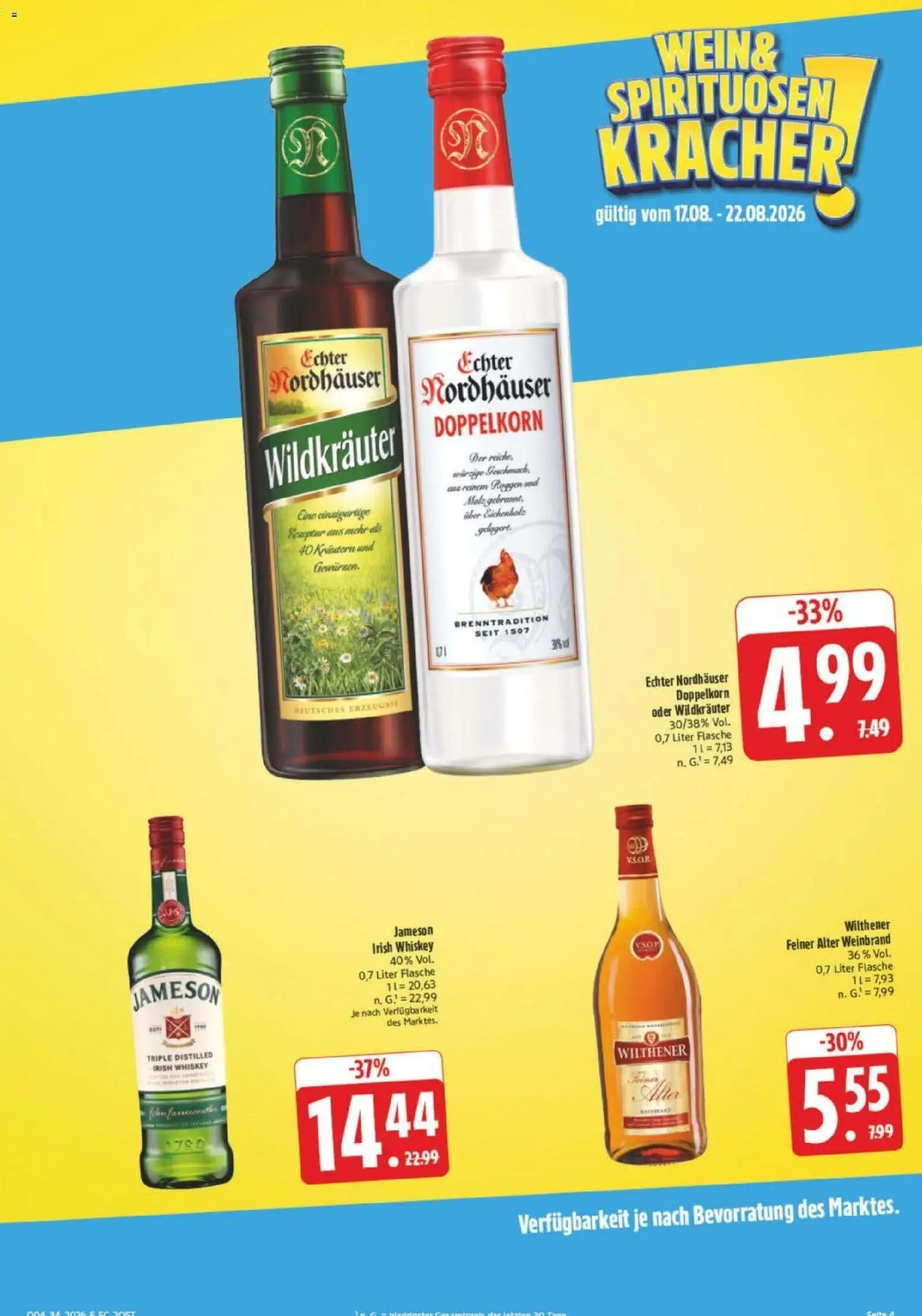 Edeka Prospekt Leipzig – gültig ab 17.08.2026 | Seite: 7 | Produkte: Wilthener, Jameson, Whiskey